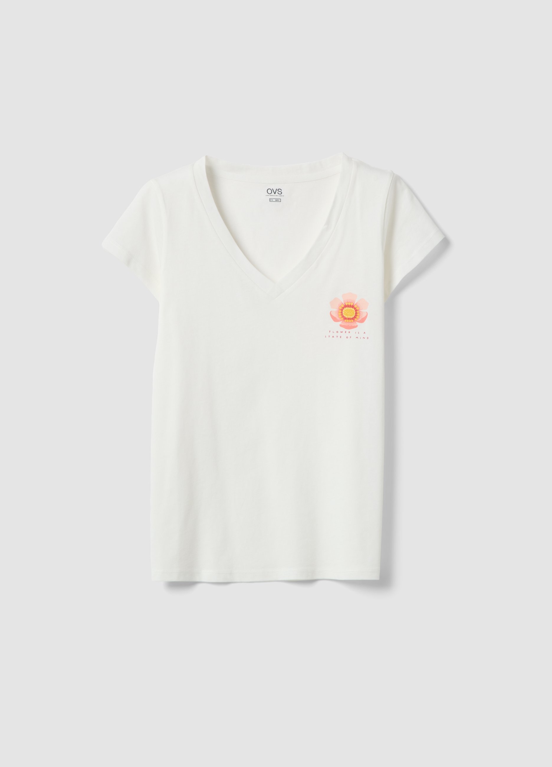 Camiseta De Pijama Blanca De Algodón Puro, Corte Regular Con Cuello En V, Mujer, Blanco suave, Talla: 40