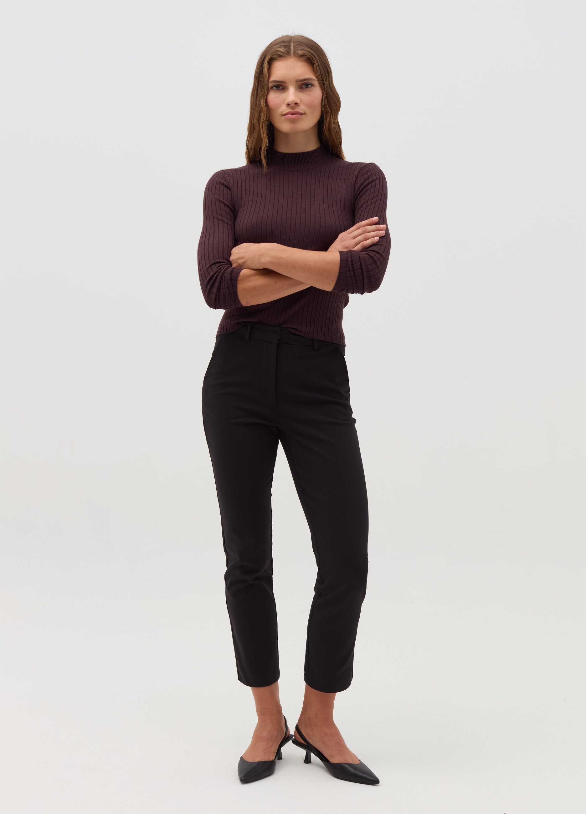 OVS, Chinos En Tejido Elástico, Mujer, Negro, Talla: 34