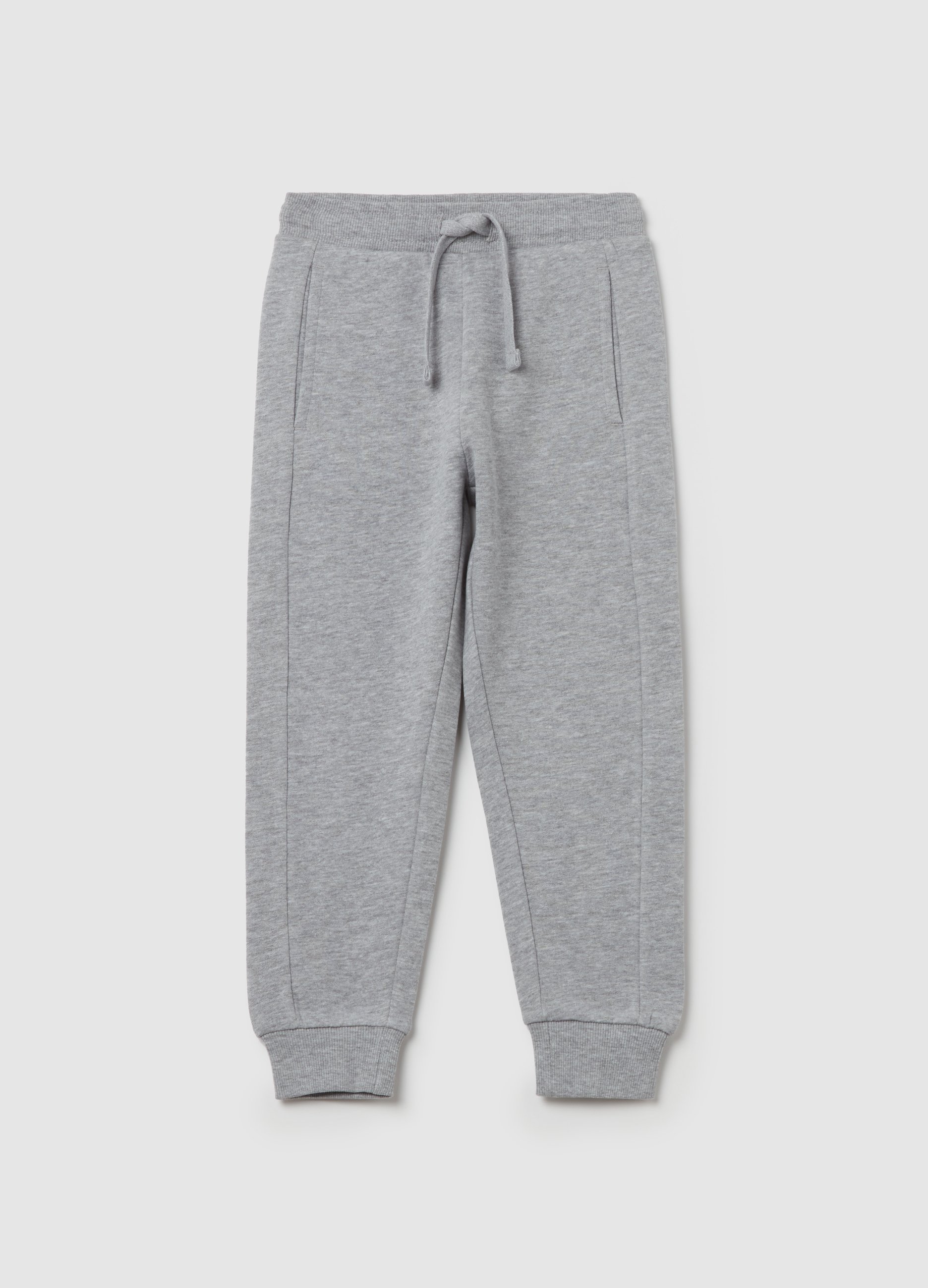 OVS KIDS, Joggers De Felpa Con Cordón, Niño, Gris jaspeado, Talla: 7-8
