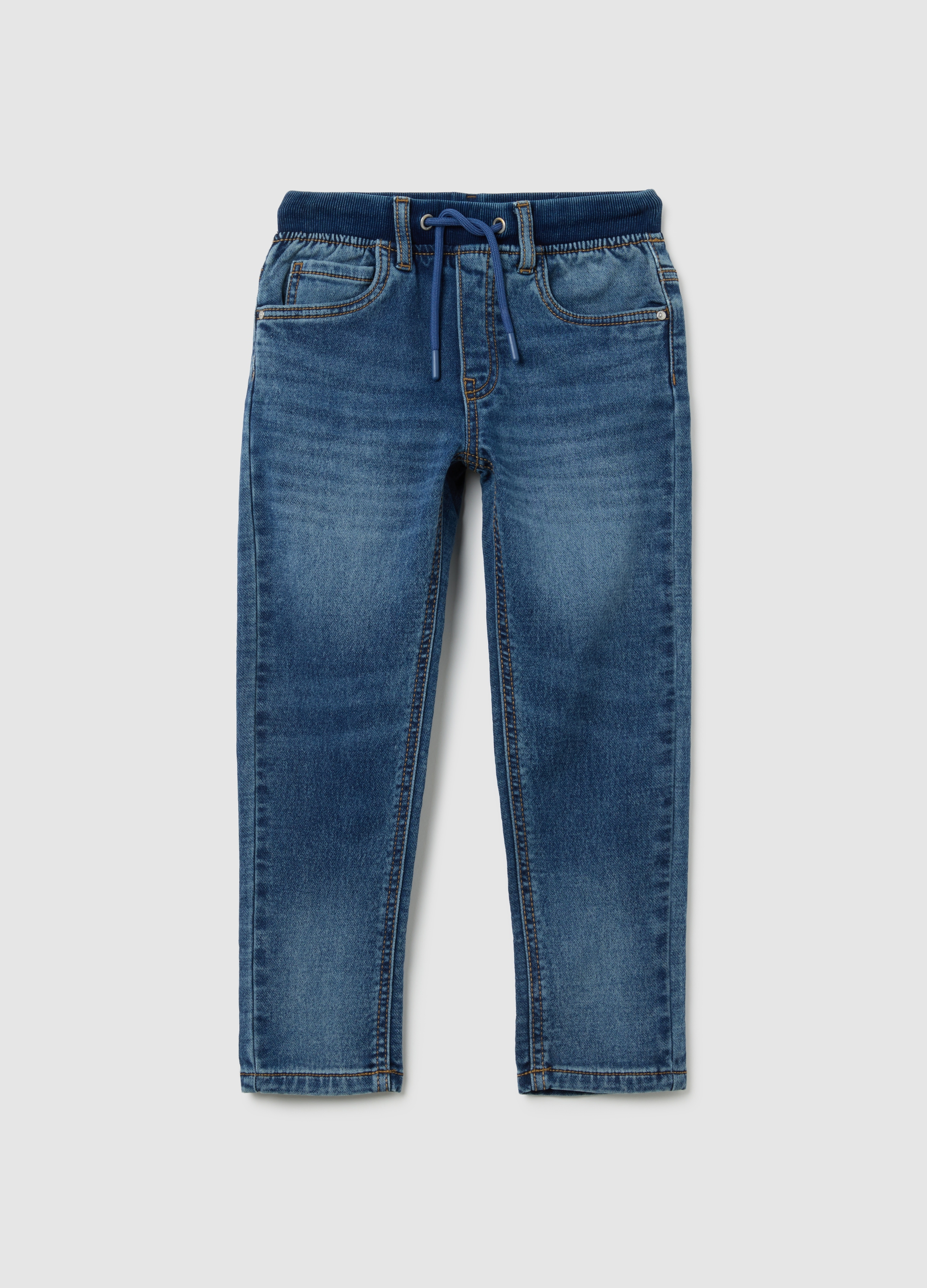 OVS, Jeans Da Bambino In Misto Cotone Blu Elasticizzato, Denim, Taglia: 3-4