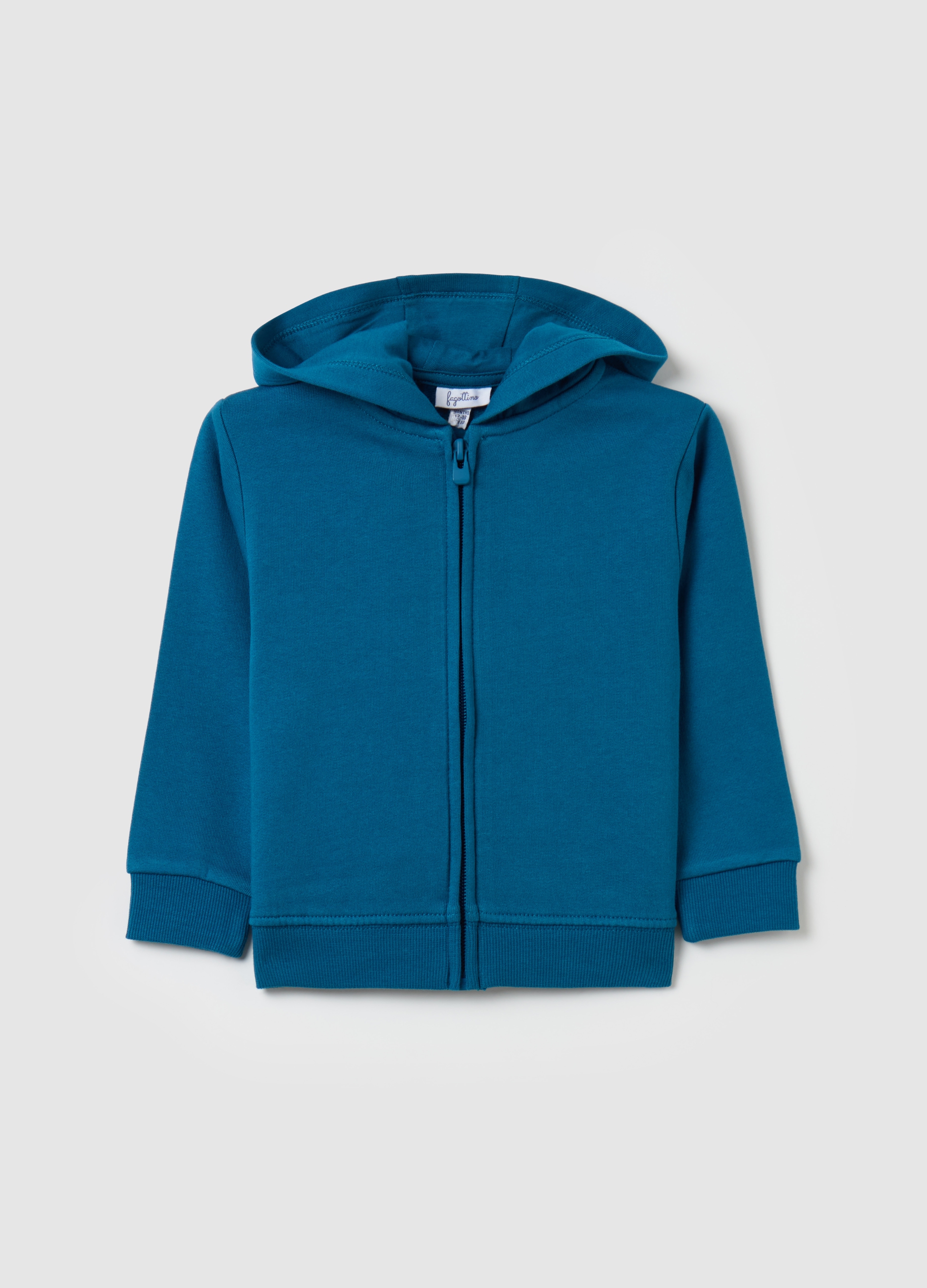FAGOTTINO, Sudadera Con Cremallera De Felpa Con Capucha, Niño, Azul petrol, Talla: 24-30