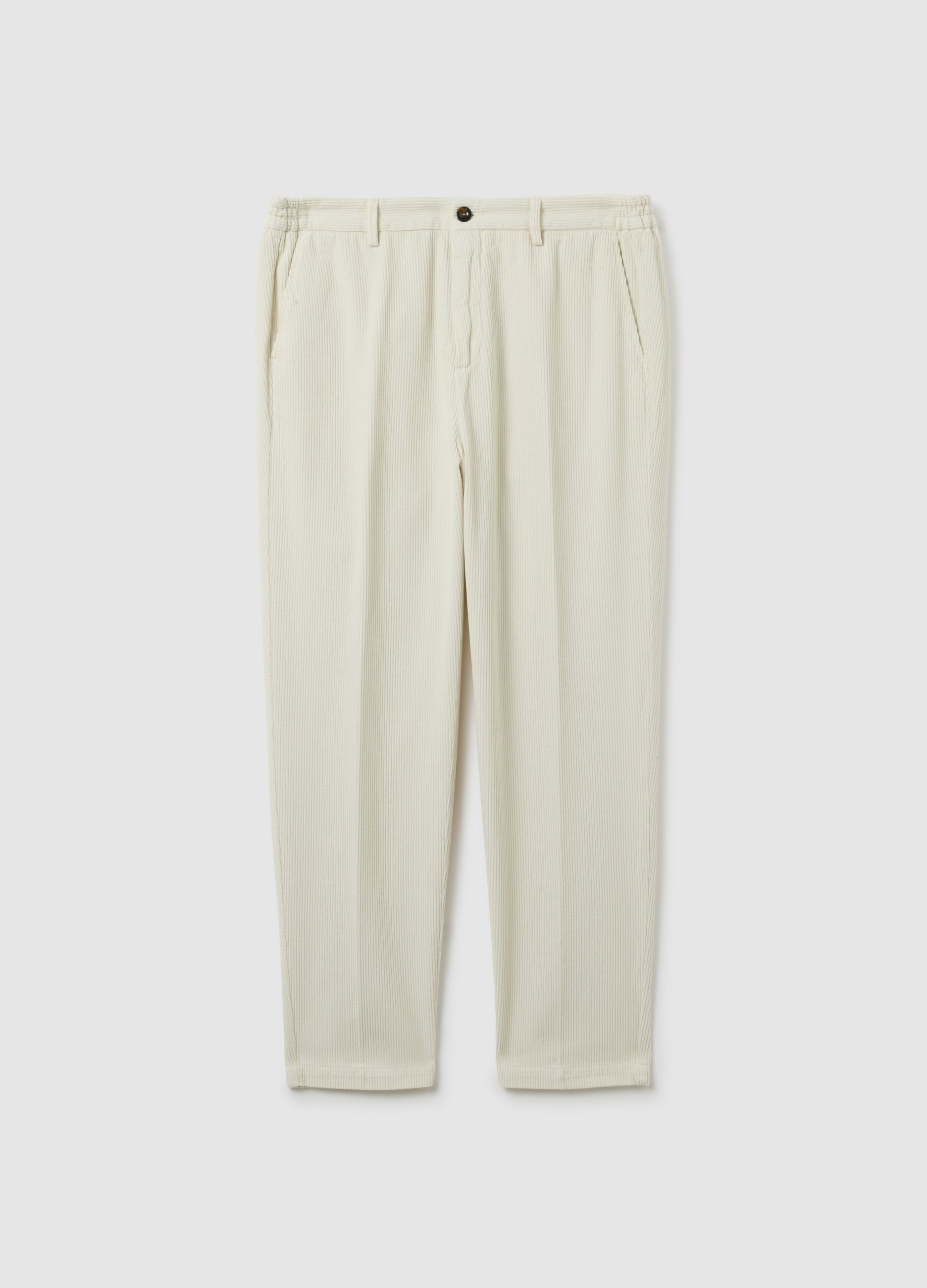 OVS, Pantalones Chino Blancos De Puro Algodón Con Corte Regular, Hombre, Blanco crema, Talla: 52