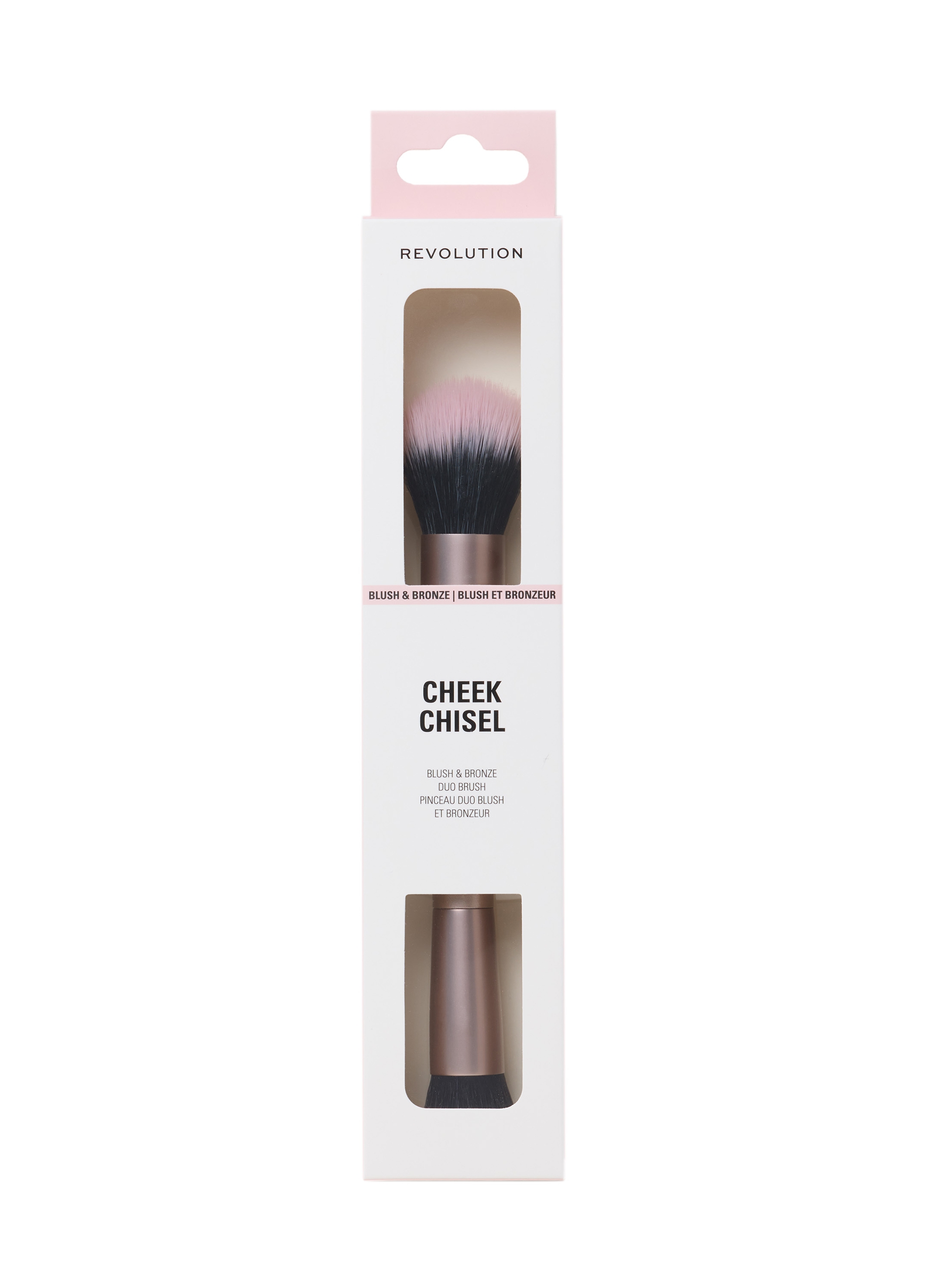 REVOLUTION, Revolution Cheek Chisel Blush & Bronze Duo Brush, Donna, Rosa, Taglia: FASUL