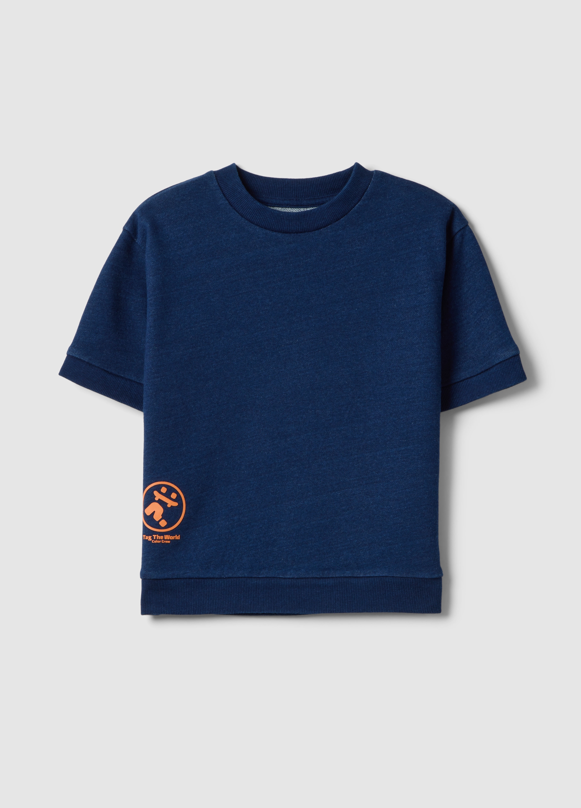 OVS KIDS, Camiseta Azul De Algodón Mezclado Para Niños Con Ajuste Extragrande, Niño, Azul océano, Talla: 9-10