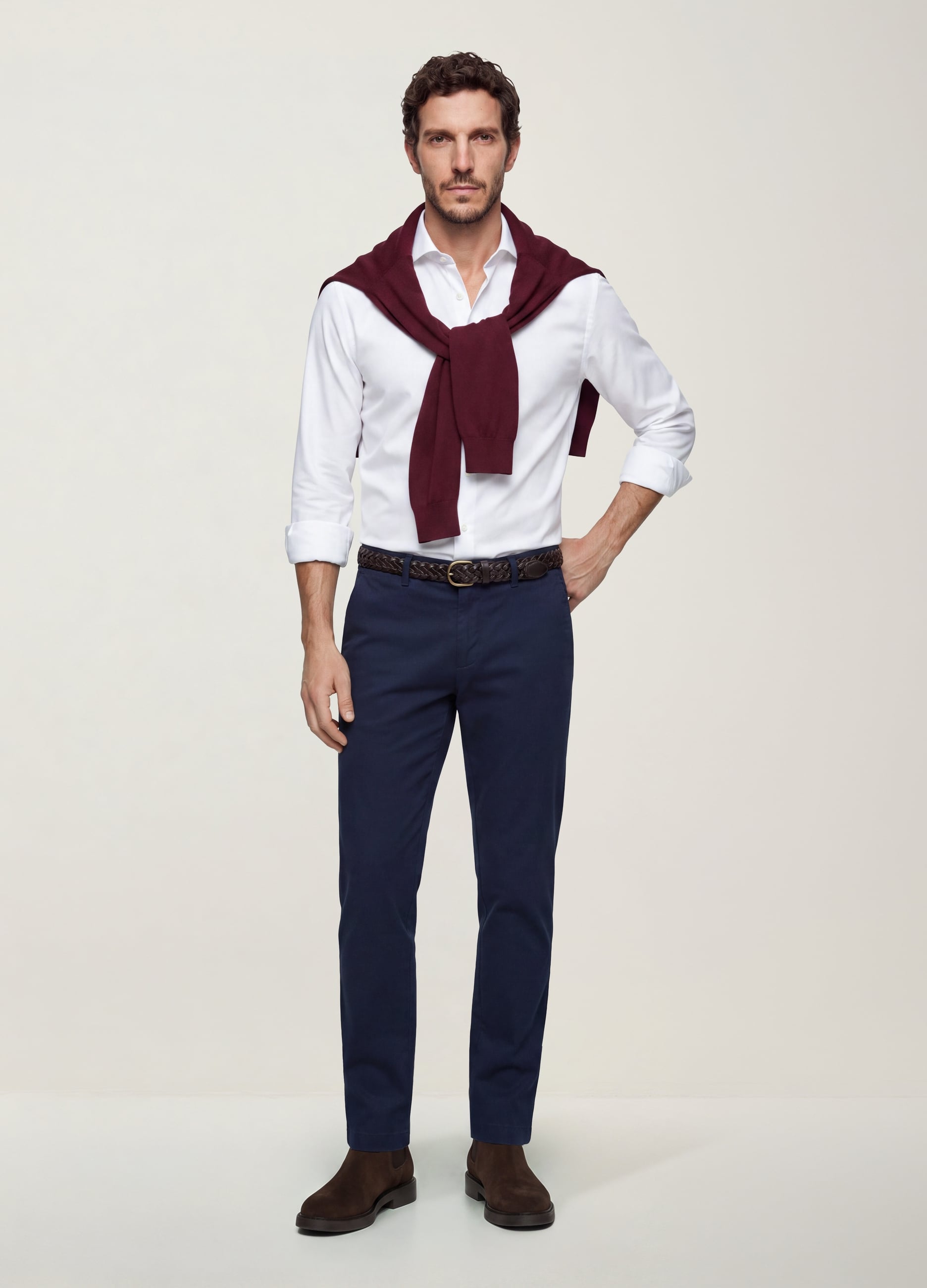 OVS, Pantaloni Chino Blu In Lyocell E Cotone Elasticizzato Slim Fit, Uomo, Blu, Taglia: 50