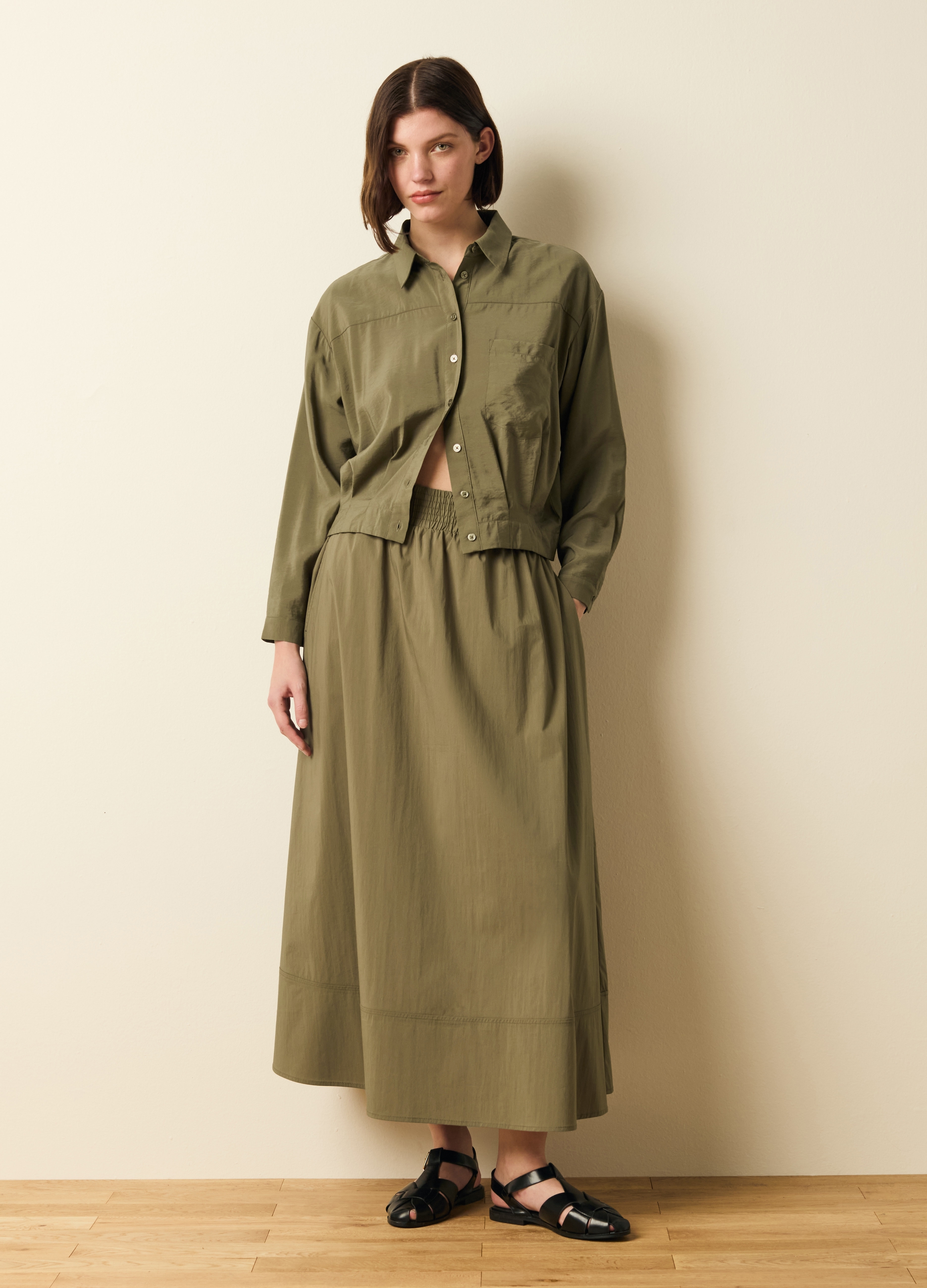 OVS, Gonna Lunga A Vita Alta, Donna, Verde, Taglia: L