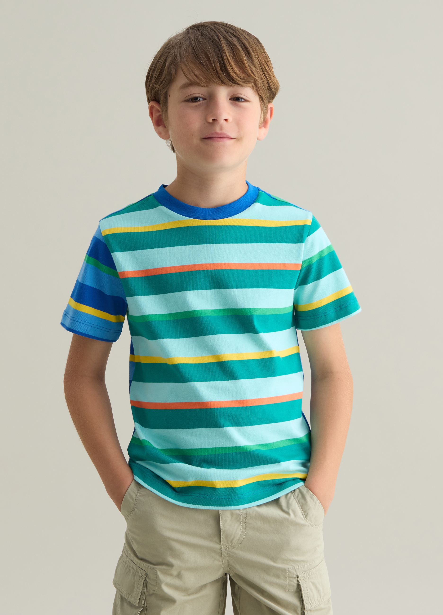 OVS, T-shirt Da Bambino In Puro Cotone Multicolor Regular Fit, Multicolor, Taglia: 4