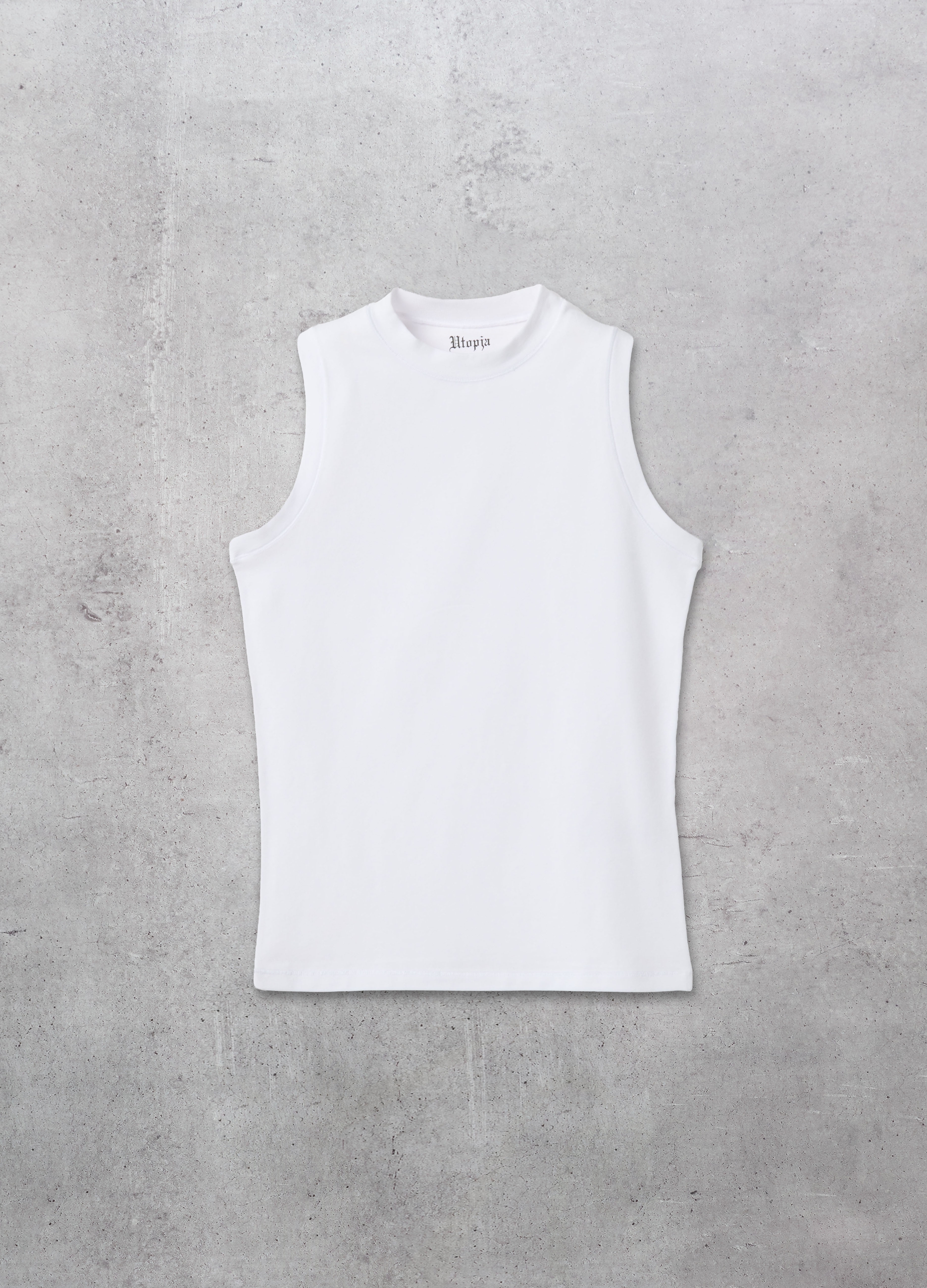 UTOPJA, Mock Neck Tank Top White, Mujer, Blanco óptico, Talla: 40
