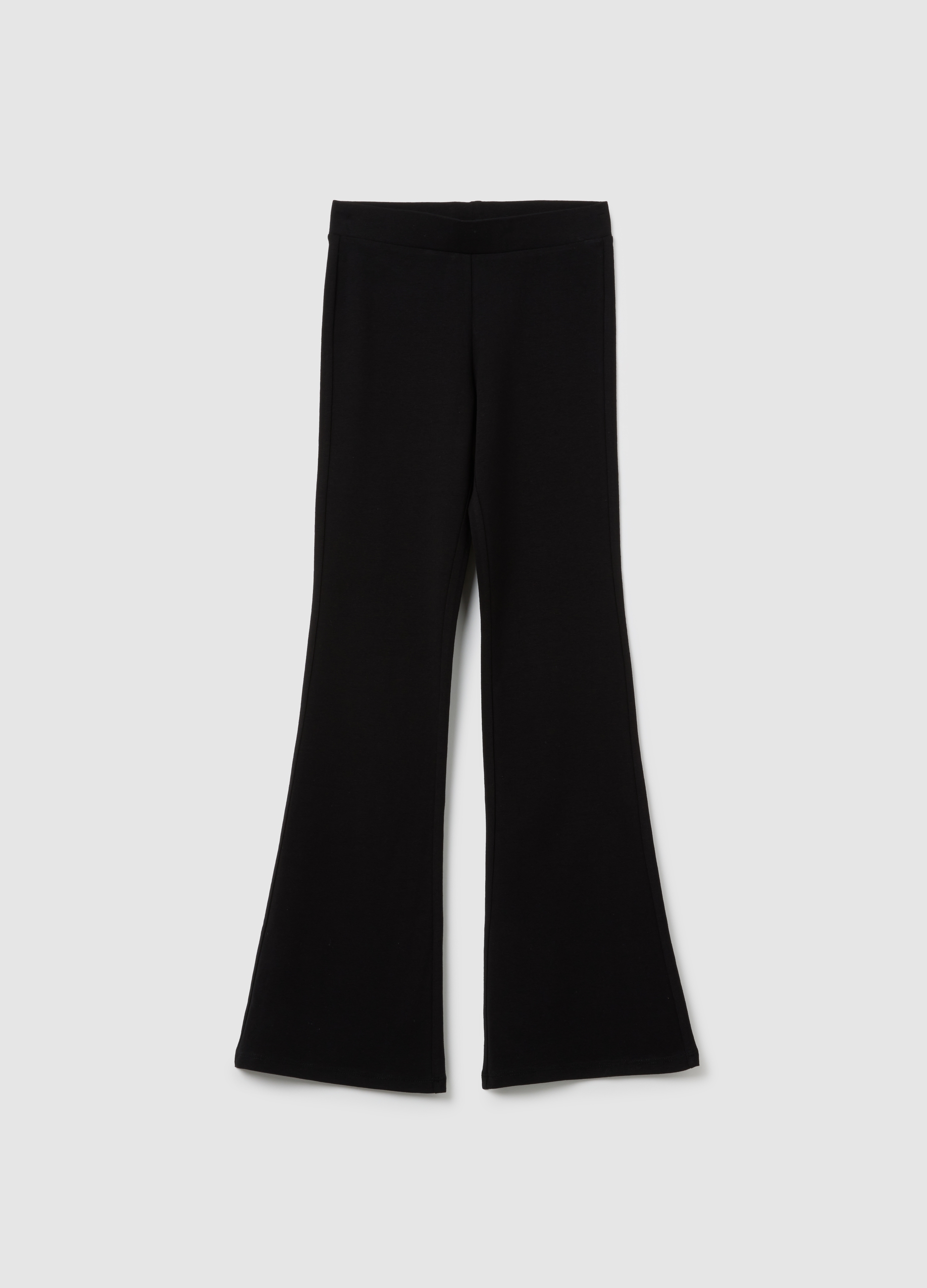 OVS, Schwarze Stretch-baumwollhose Für Mädchen Im Regular Fit, Mädchen, Gunmetal, Größe: 10-11
