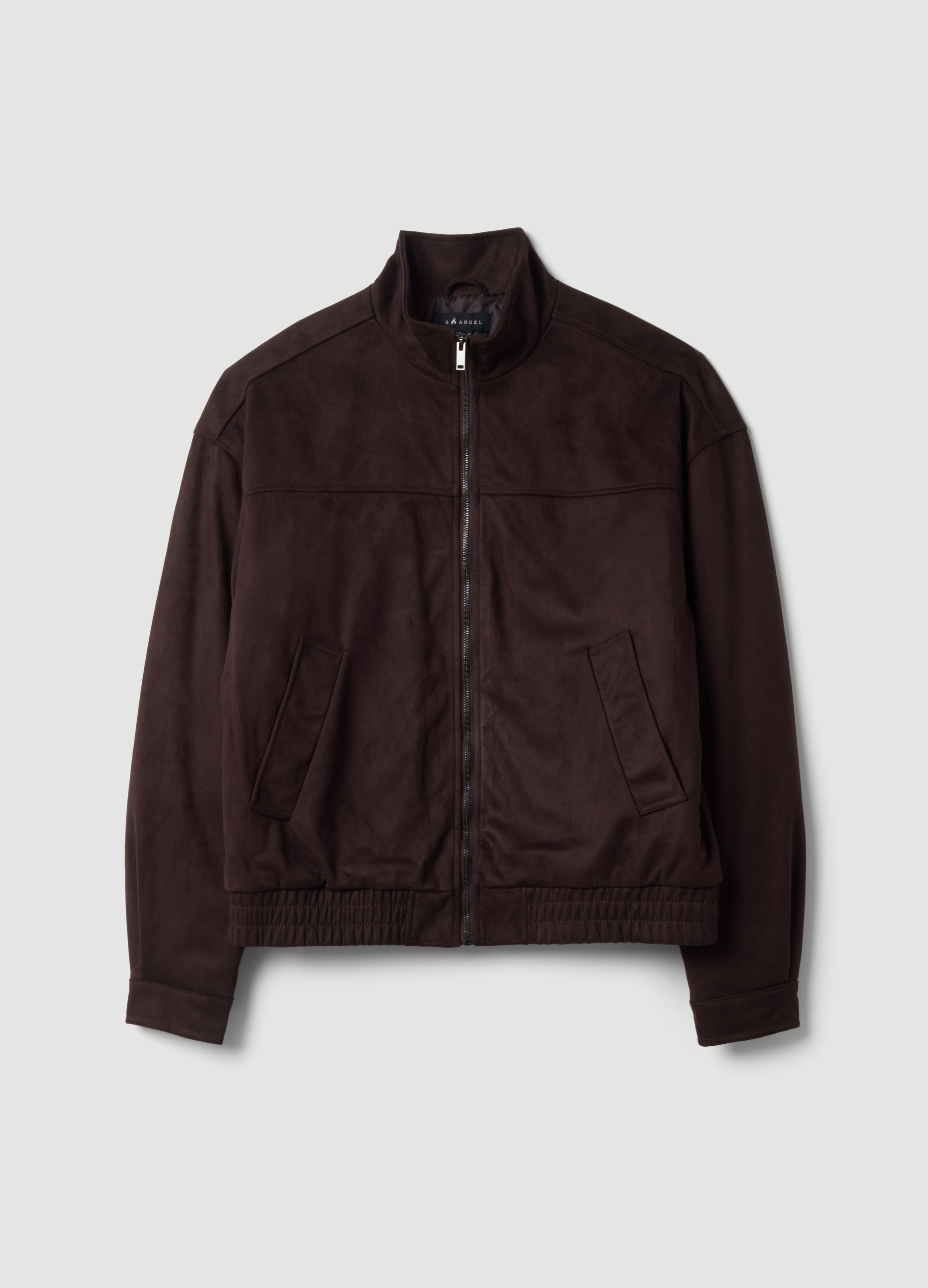 B.ANGEL , Chaqueta Cropped Marrón Acolchada Con Cremallera, Corte Oversize, Hombre, Marrón oscuro, Talla: XL