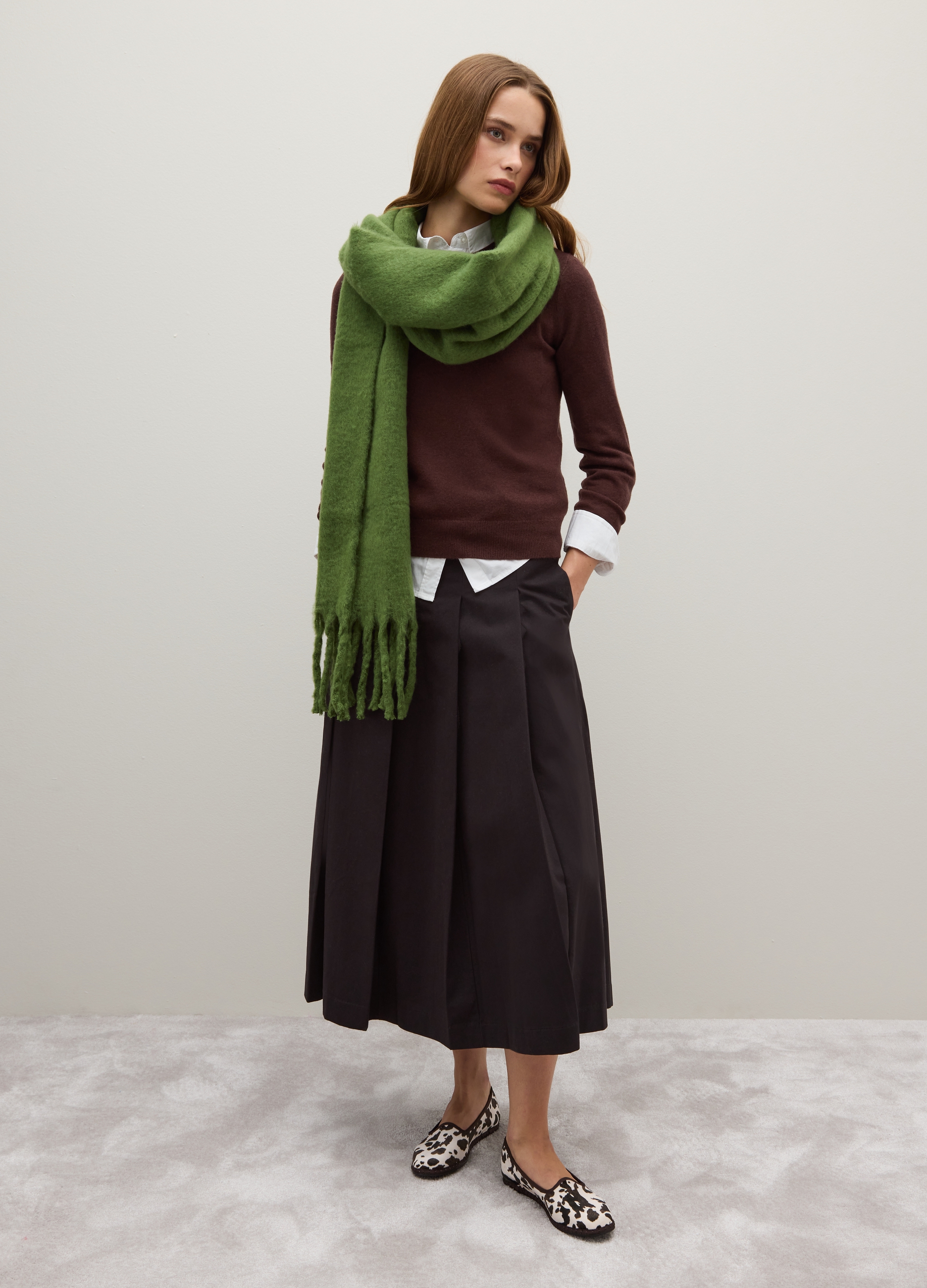 PIOMBO, Gonna Lunga In Puro Cotone Nera, Donna, Nero, Taglia: 48