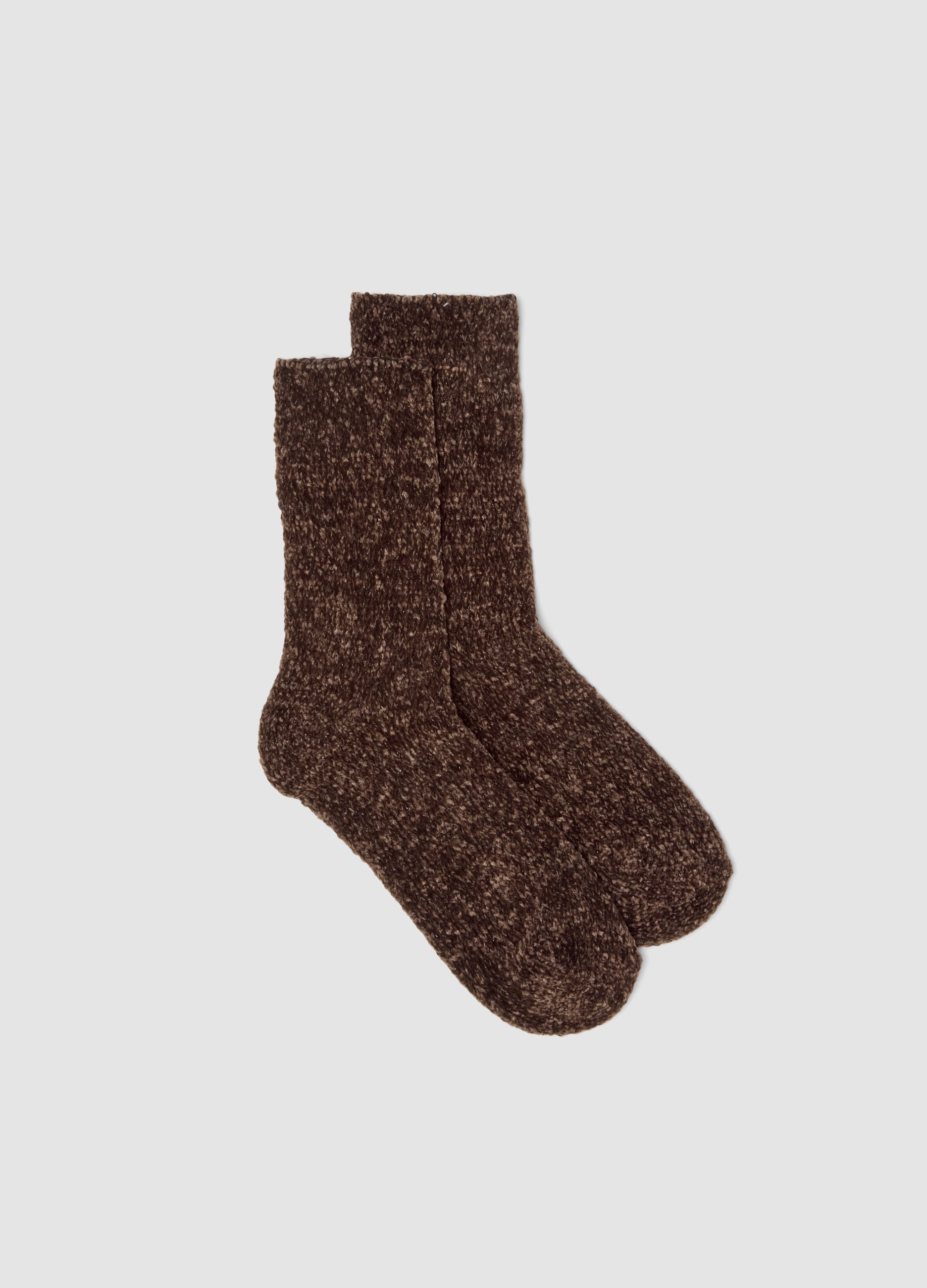 OVS, Calzini Marroni In Tessuto Elasticizzato Effetto Bouclé, Donna, Marrone, Taglia: 39-41