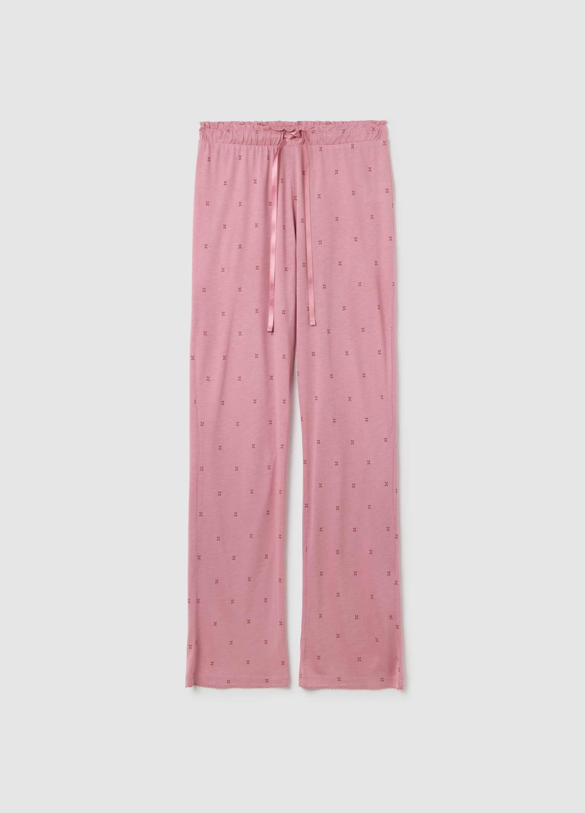 Pantalones De Pijama Rosa Con Cintura Elástica, Mujer, Rosa pastel, Talla: XXL