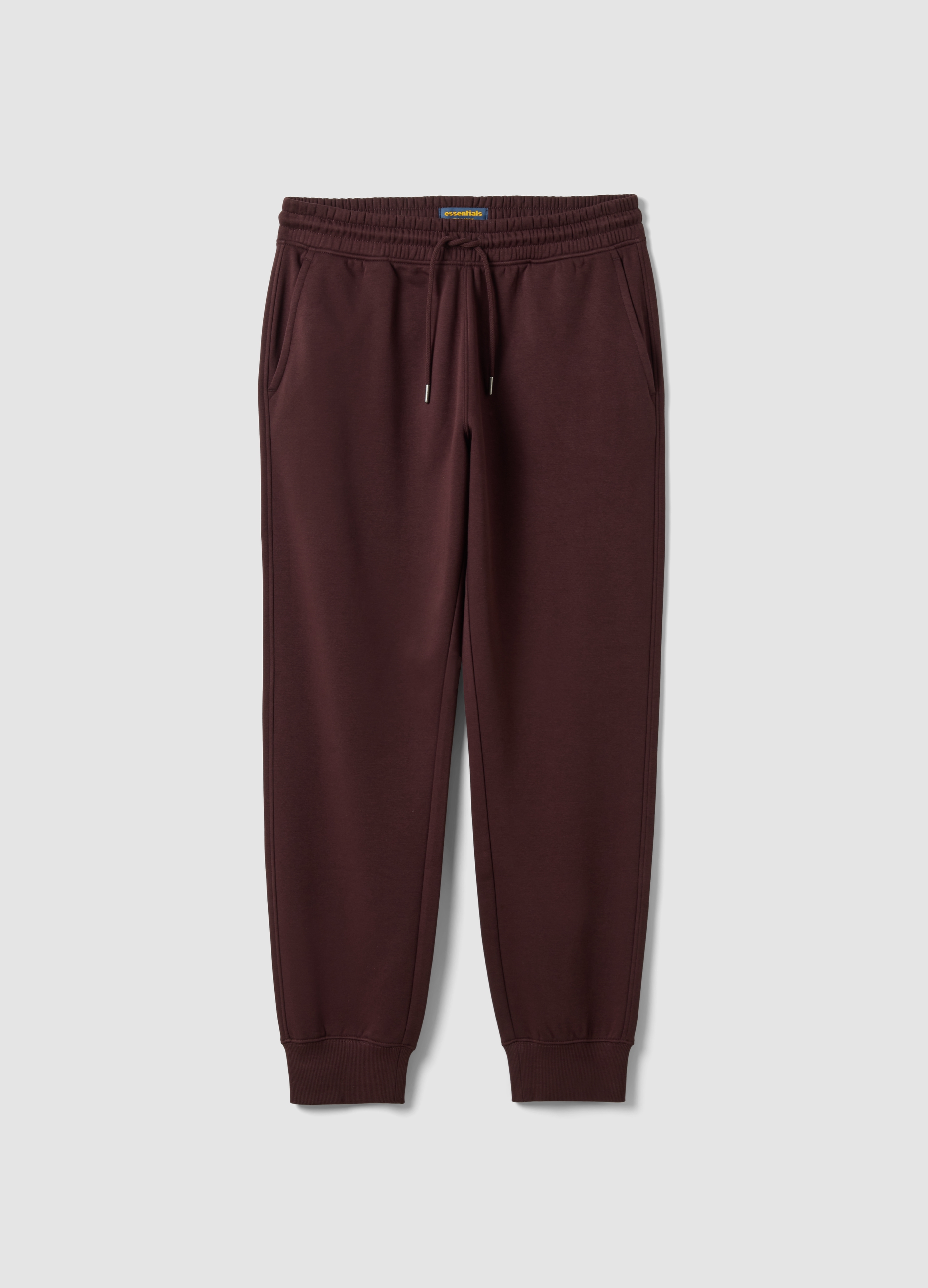 OVS, Jogger Marroni In Misto Cotone Con Fondo A Polsino E Coulisse, Uomo, Marrone, Taglia: L