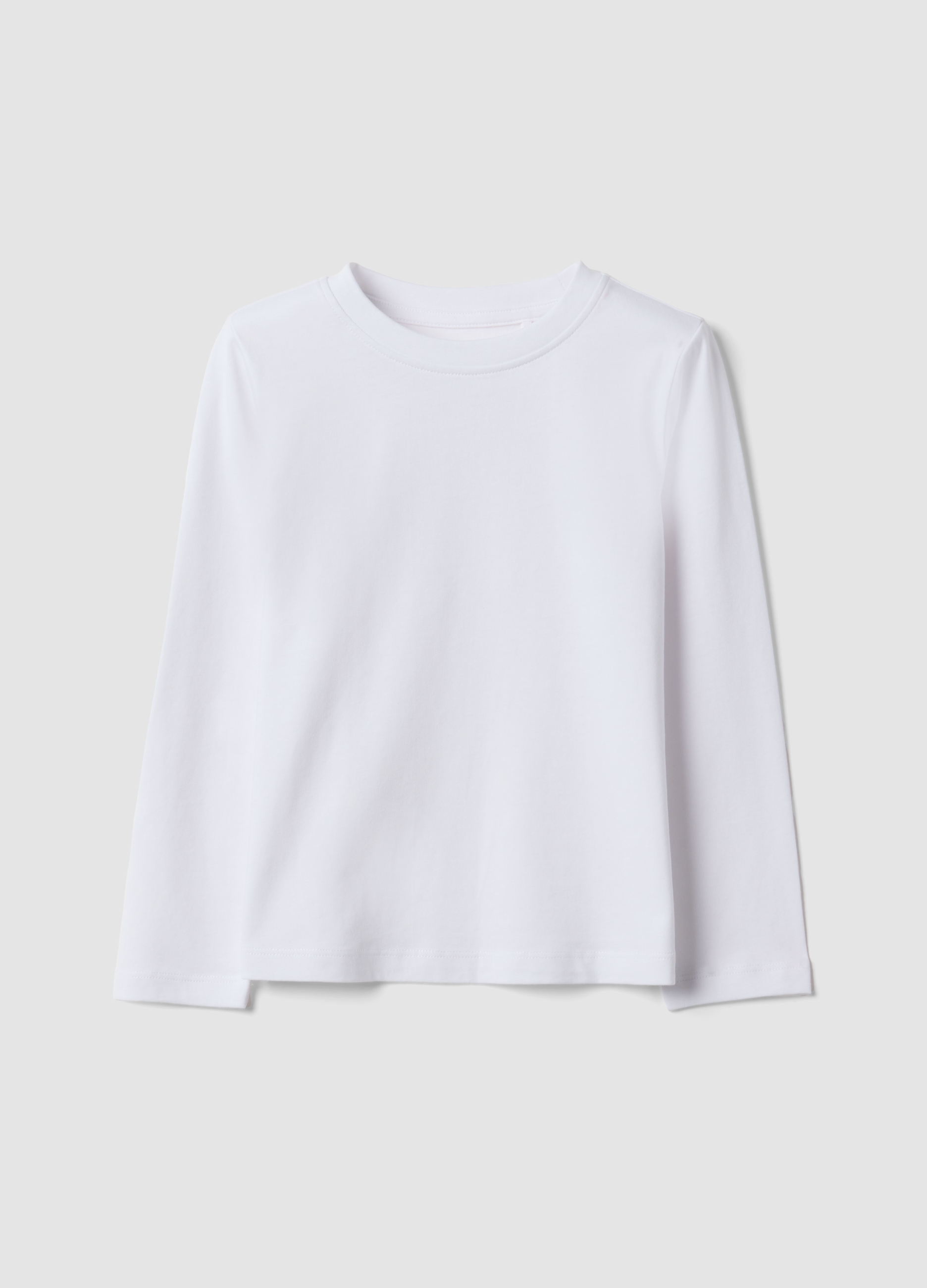OVS KIDS, T-shirt Bianca In Puro Cotone Organico A Girocollo Per Bambina, Bianco, Taglia: 5-6