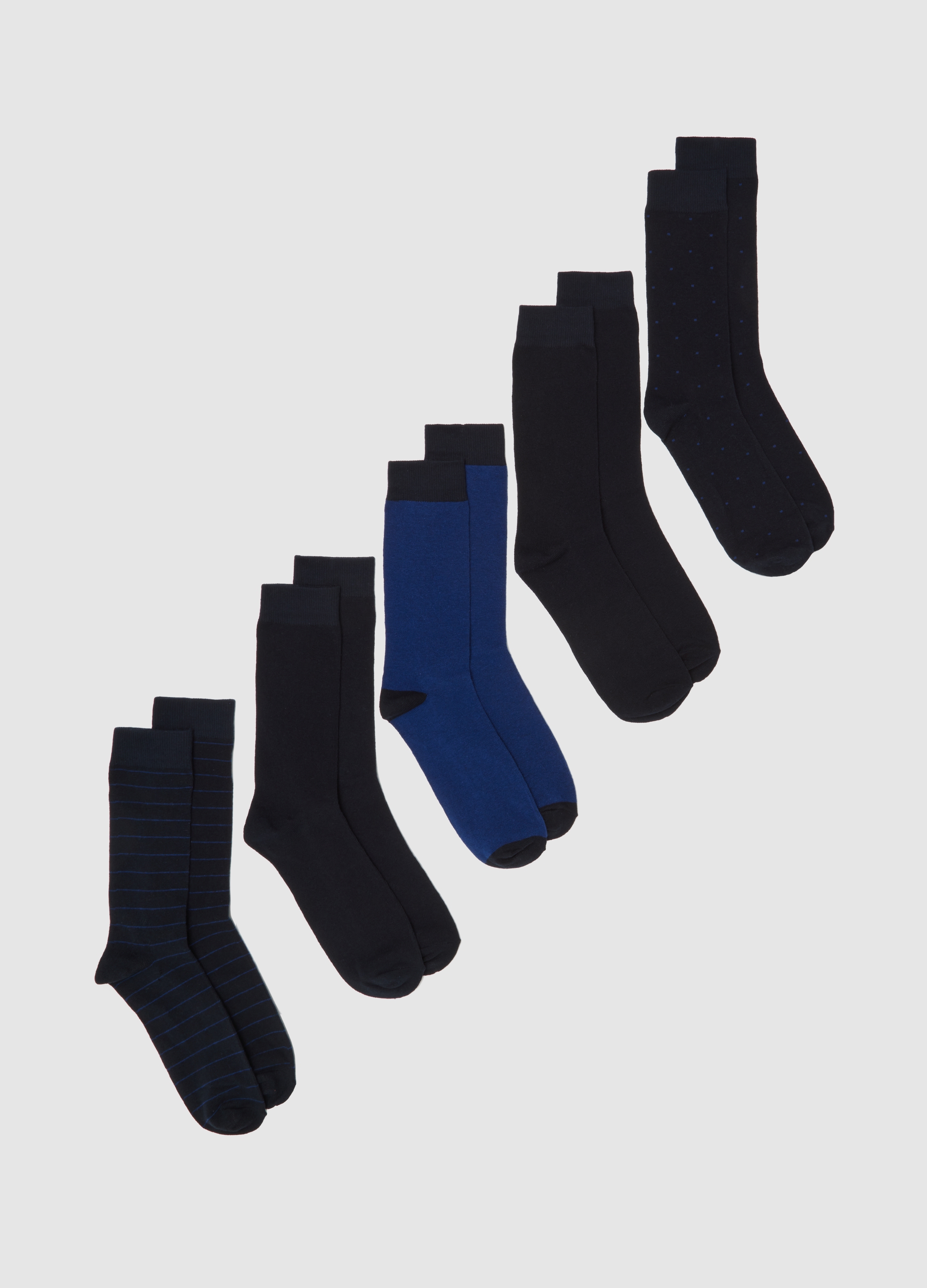 Multipack De Calcetines Cortos Multicolor En Mezcla De Algodón, Hombre, Azul/Negro, Talla: 43/46