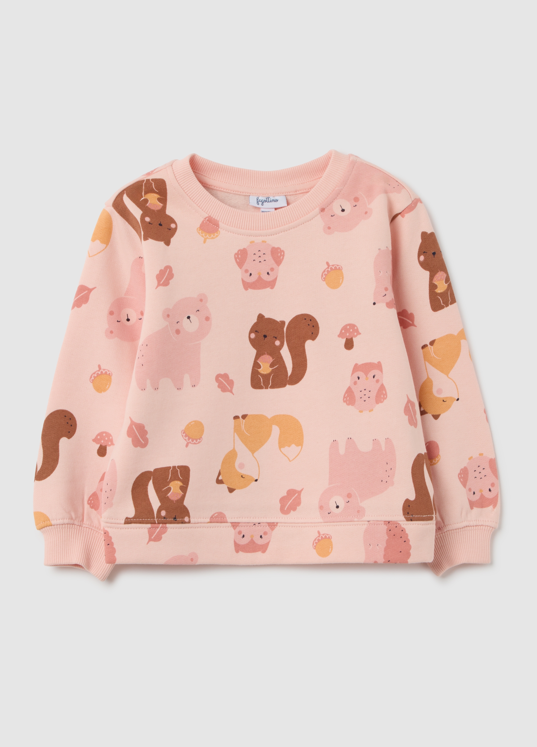 Sudadera De Bebé Niña En Algodón Puro Rosa Regular Fit, Niña, Rosa Claro, Talla: 24-30