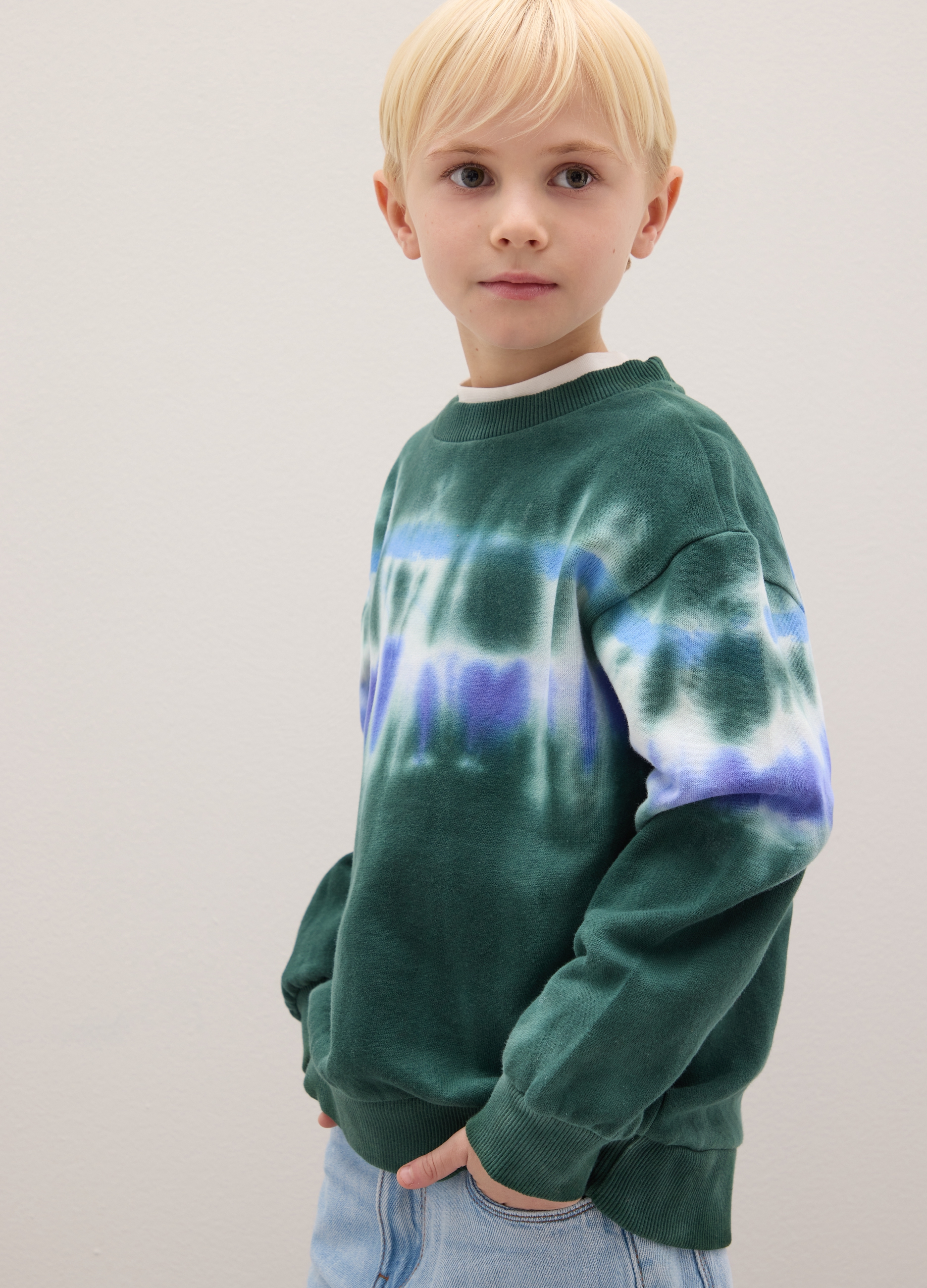 PIOMBO KIDS, Felpa Da Bambino In Puro Cotone Multicolor Effetto Tie Dye, Multicolor, Taglia: 12