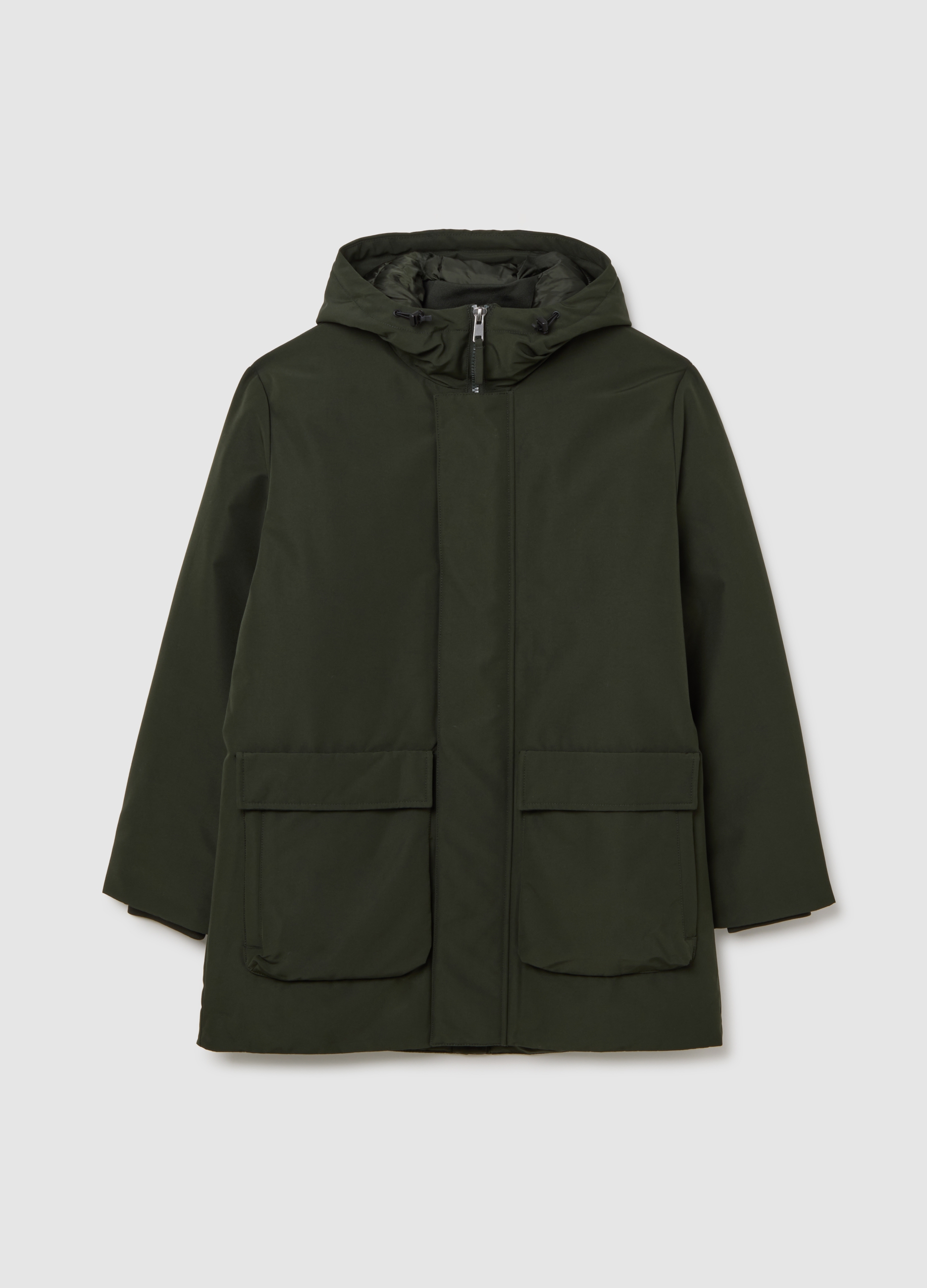 PIOMBO, Chaqueta Acolchada Negra Ajuste Regular Con Cremallera Y Capucha, Hombre, Gunmetal, Talla: L