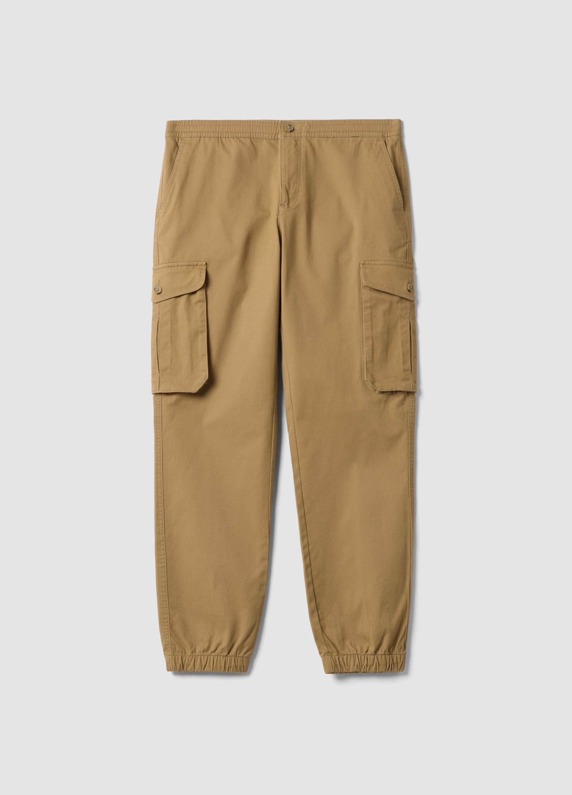 OVS, Pantaloni Cargo Marroni In Cotone Elasticizzato Regular Fit, Uomo, Marrone, Taglia: XS