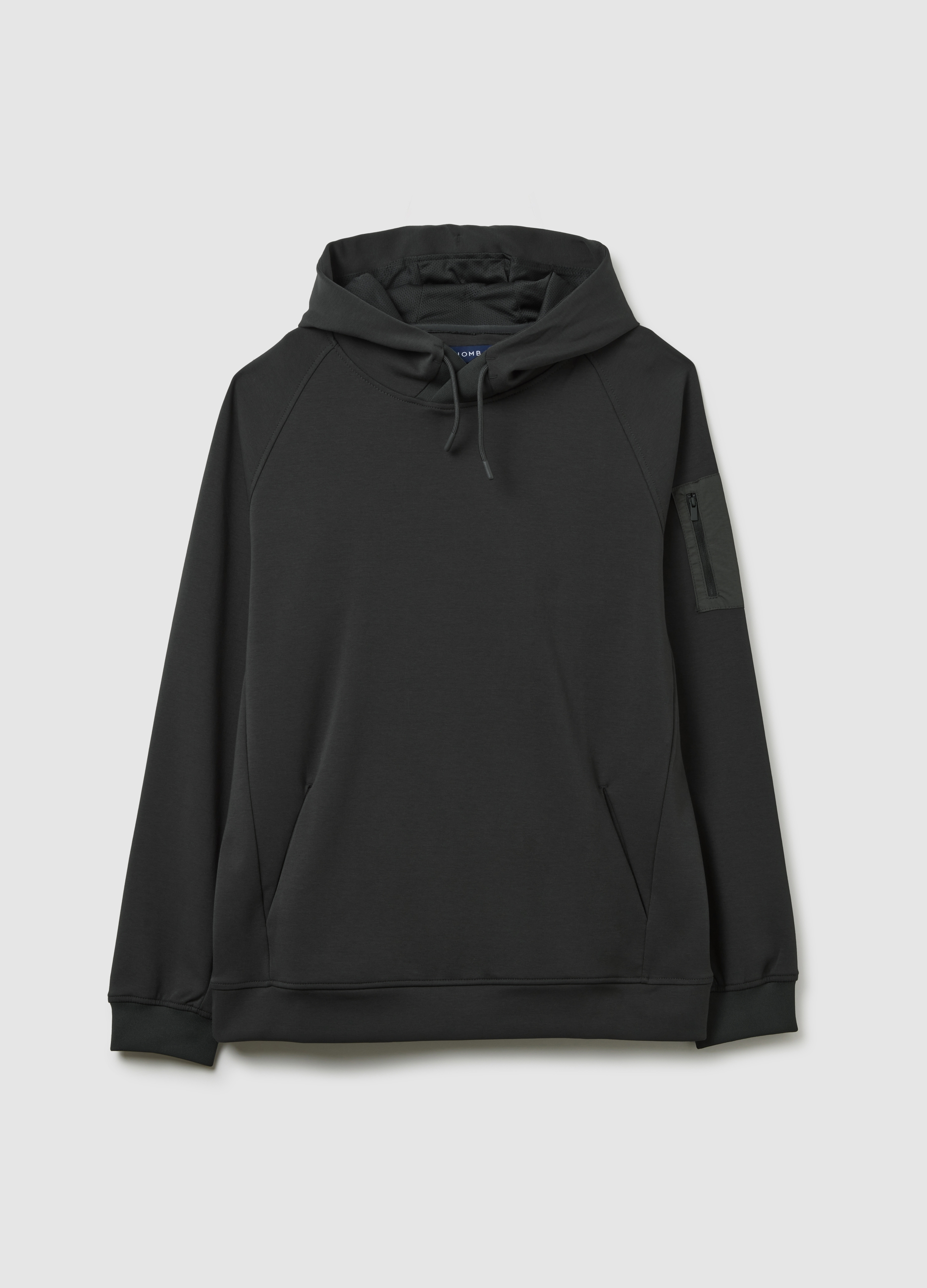 Felpa Con Cappuccio In Cotone Elasticizzato Verde, Hombre, Verde oscuro, Talla: S