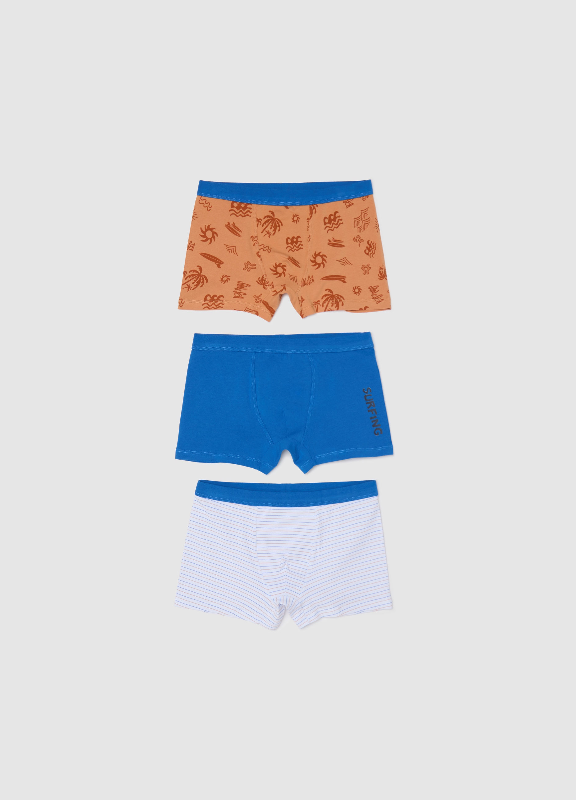 OVS, Boxer Da Bambino In Cotone Elasticizzato Multicolor Regular Fit, Multicolor, Taglia: 10-11