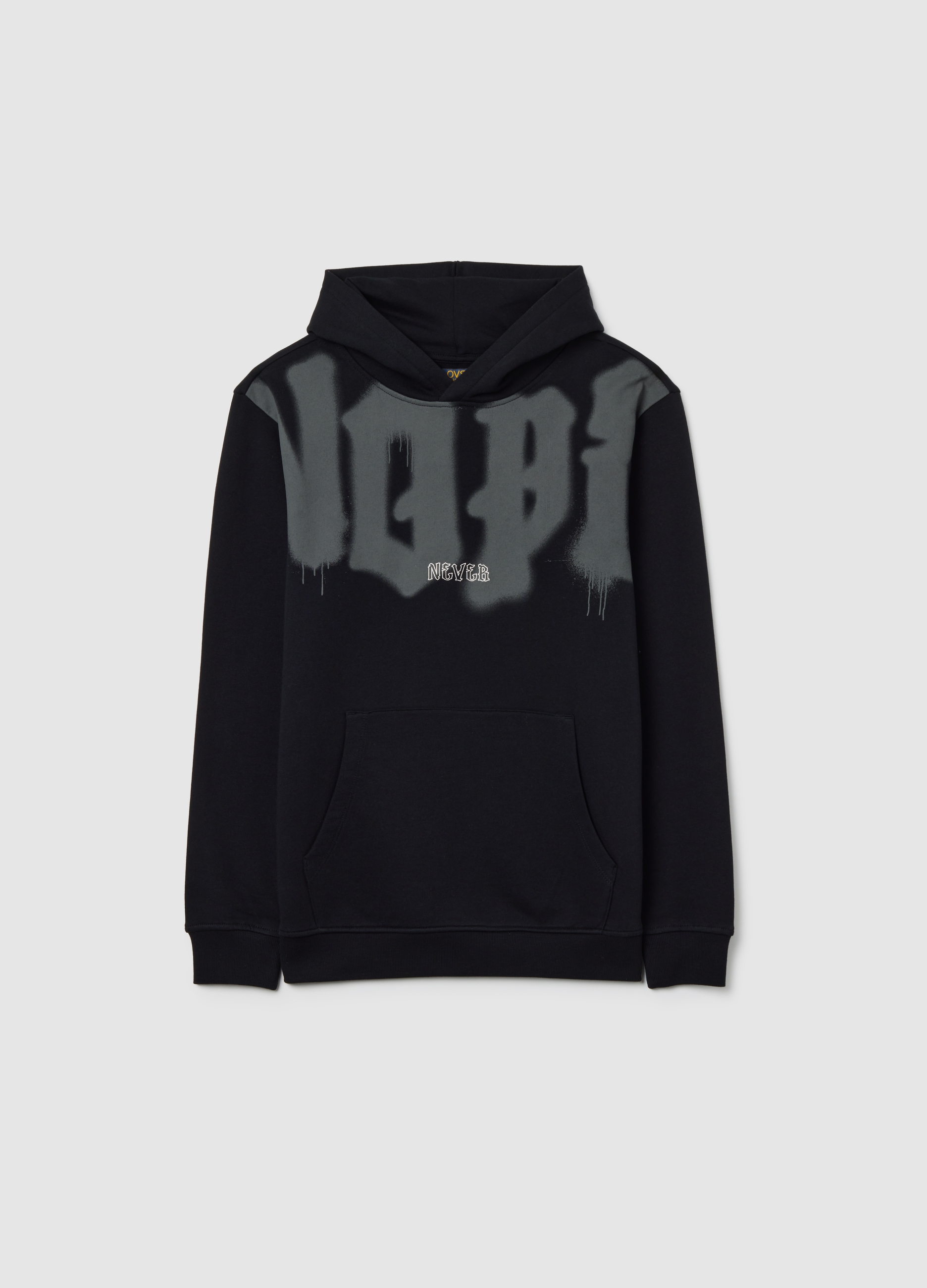 Sudadera Con Capucha De Algodón Negro Para Chicos, Niño, Gunmetal, Talla: 14-15