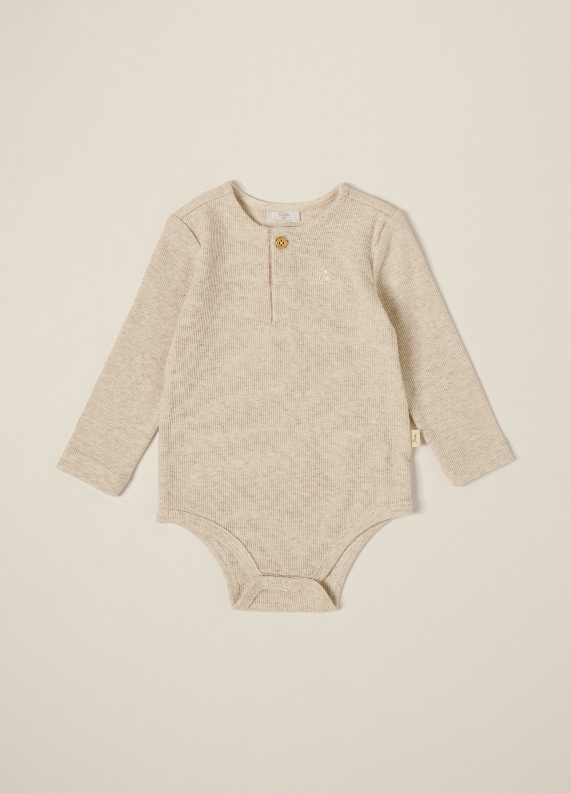 IANA, Body Beige In Misto Cotone Elasticizzato, Neonato, Beige, Taglia: 6