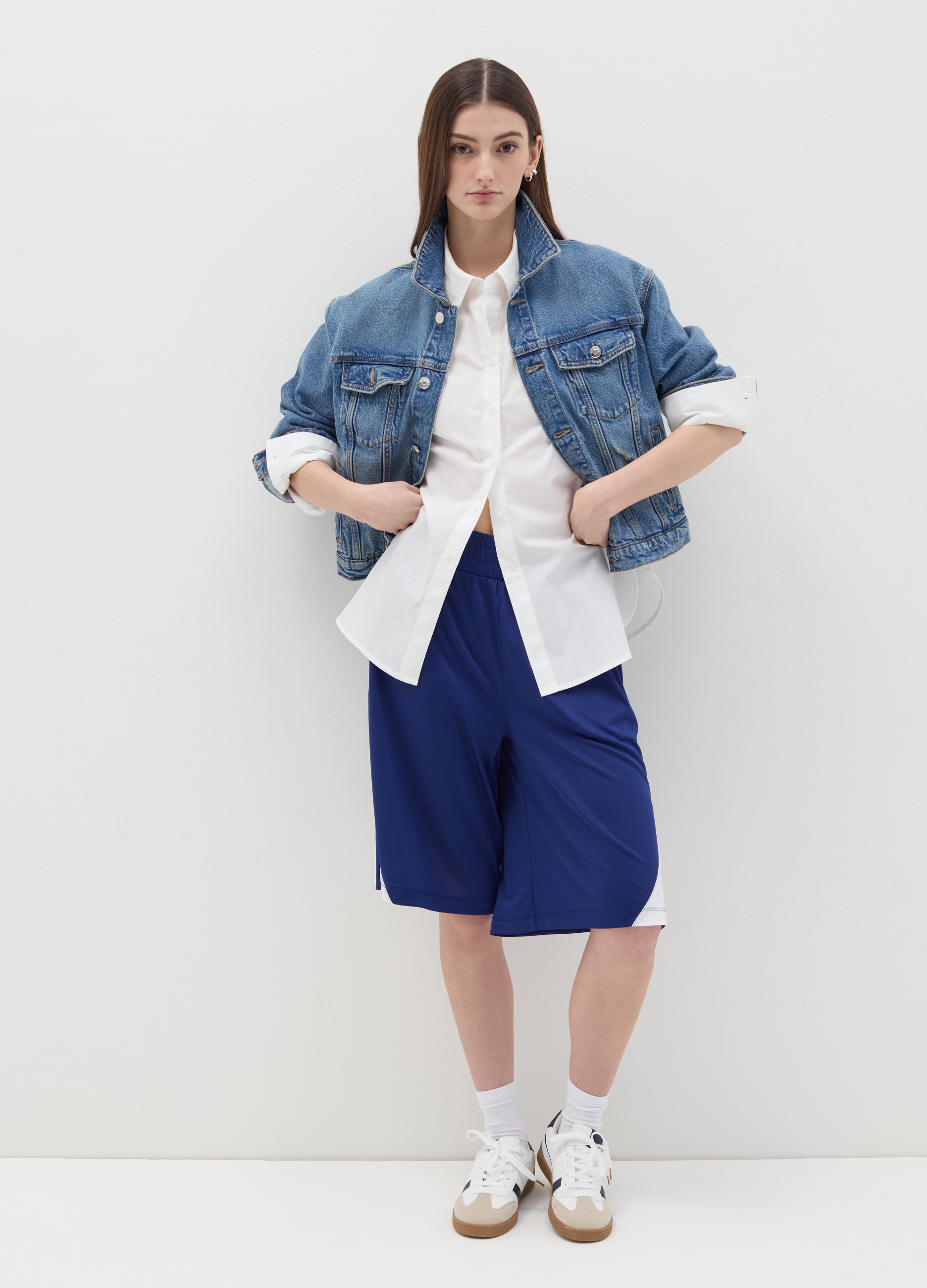 B.ANGEL, Chaqueta Corta De Denim, Mujer, Lavado medio, Talla: 34