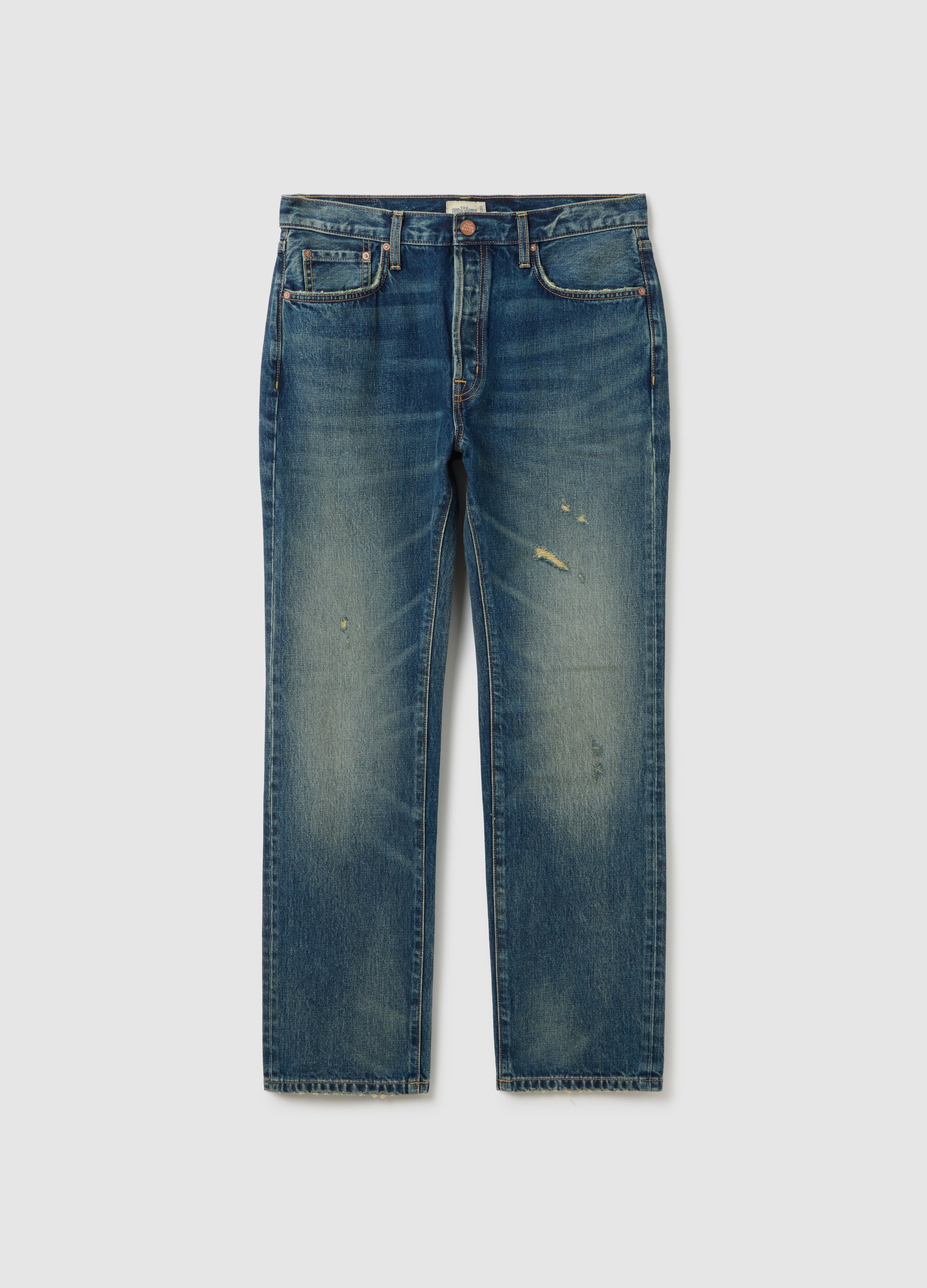 OVS, Jeans Aus Reinem Baumwoll-denim Im Regular Fit, Mann, Jeansblau, Größe: 48