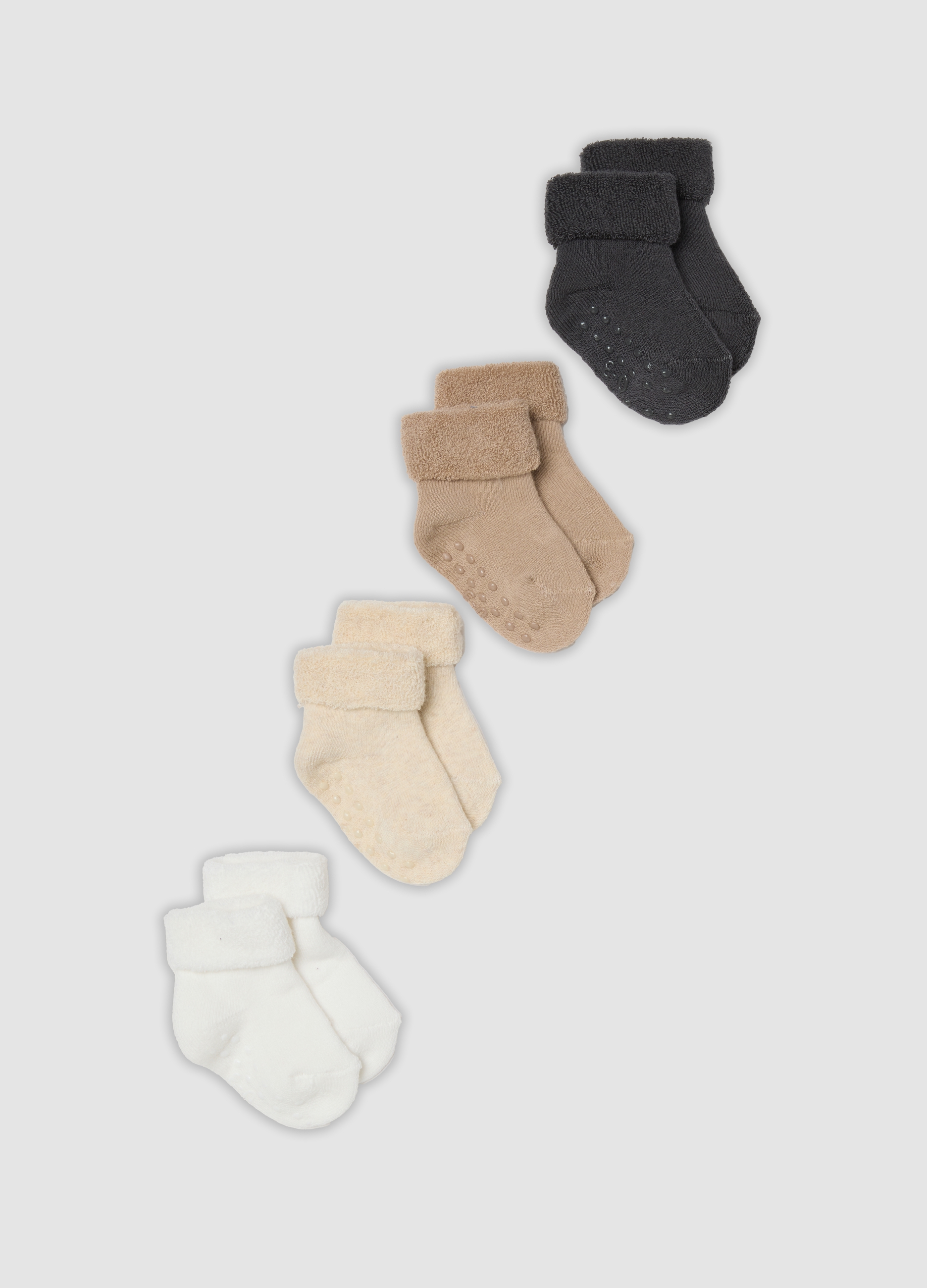 FAGOTTINO, Multipack Di Quattro Calze Corte Multicolor In Cotone Organico Elasticizzato Per Neonati, Unisex, Multicolor, Taglia: 0-3