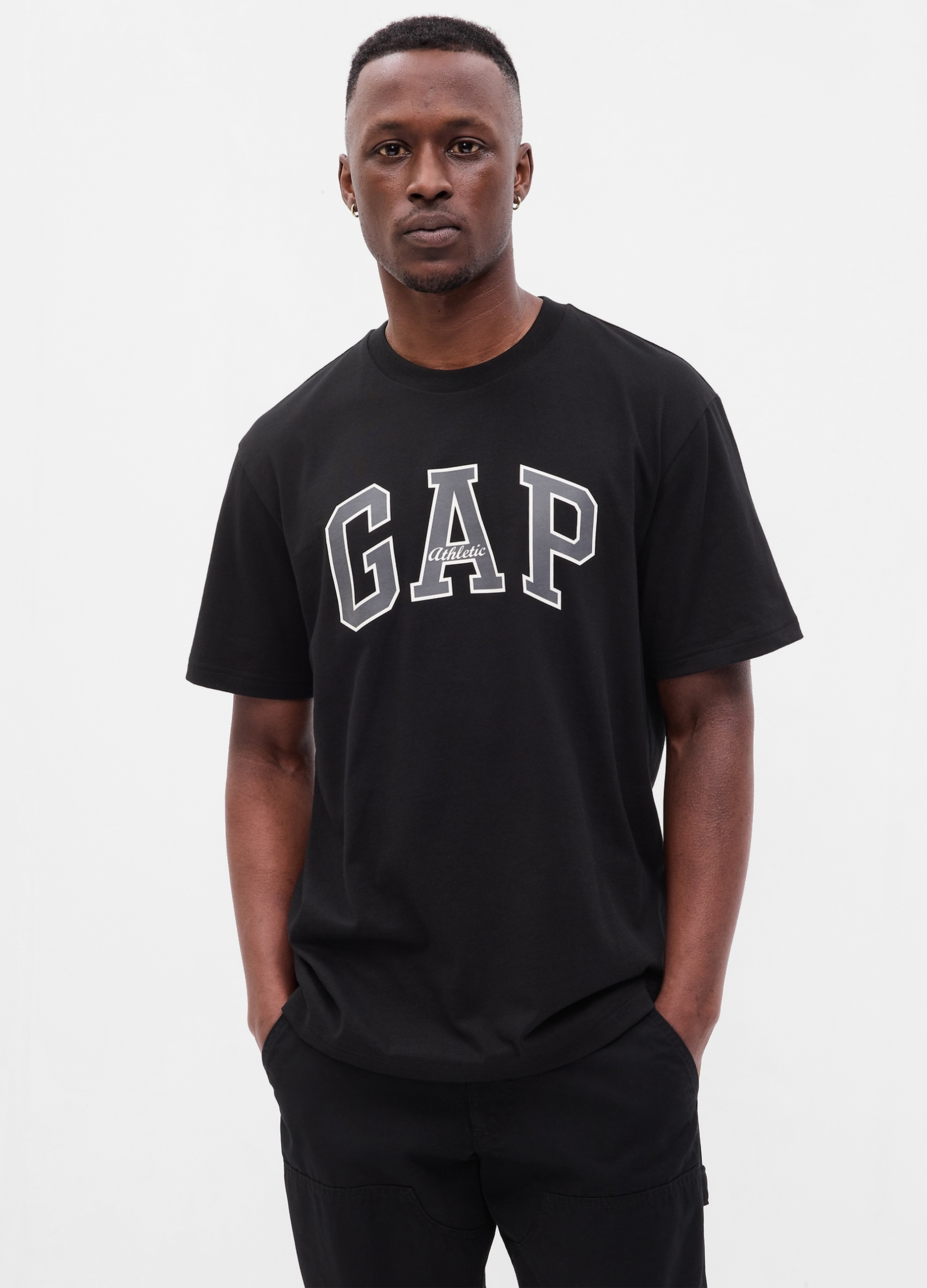 GAP, T-shirt In Cotone Con Logo Gap, Uomo, Nero, Taglia: S