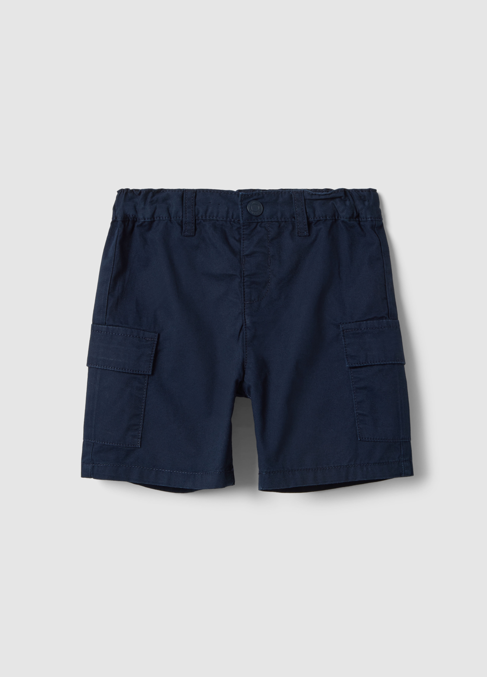FAGOTTINO, Short Cargo Azul De Algodón Puro Para Niño Ajuste Regular, Niño, Azul oscuro, Talla: 9-12