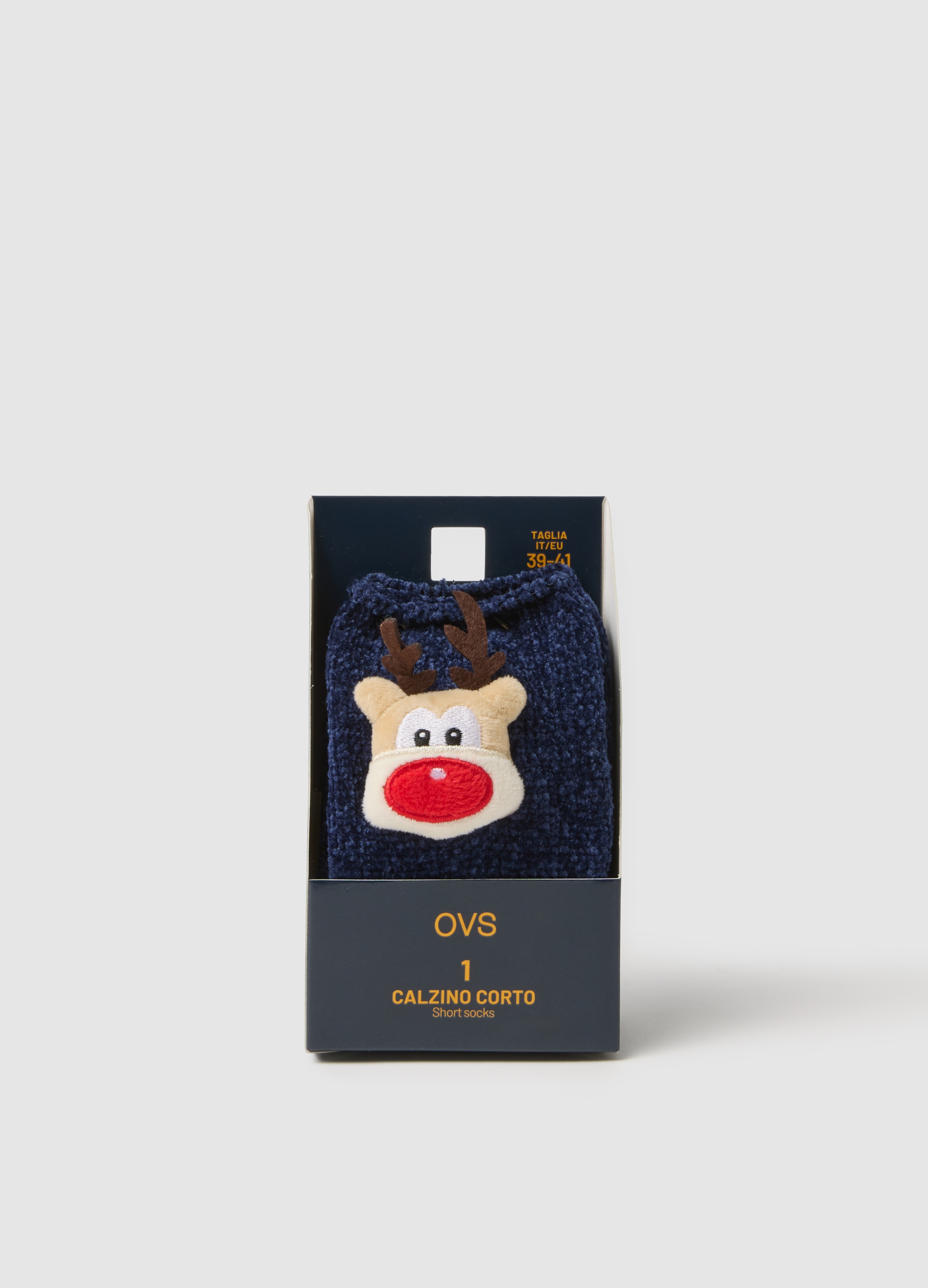 Calcetines Navideños Azules Con Bordado, Mujer, Blu Bluette, Talla: 36-38