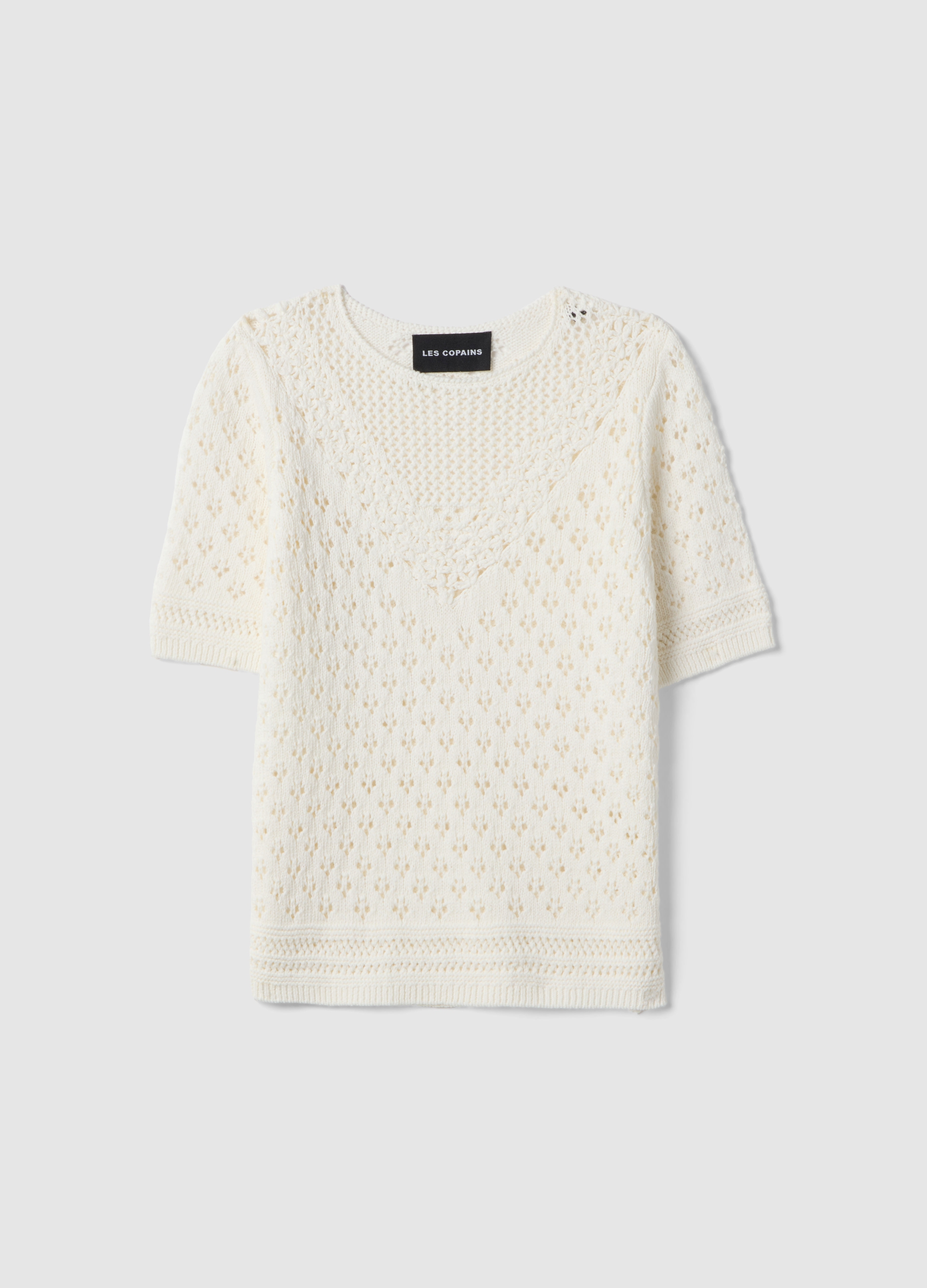 LES COPAINS, Jersey Blanco De Algodón Puro Con Ajuste Entallado, Mujer, Blanco roto, Talla: 36