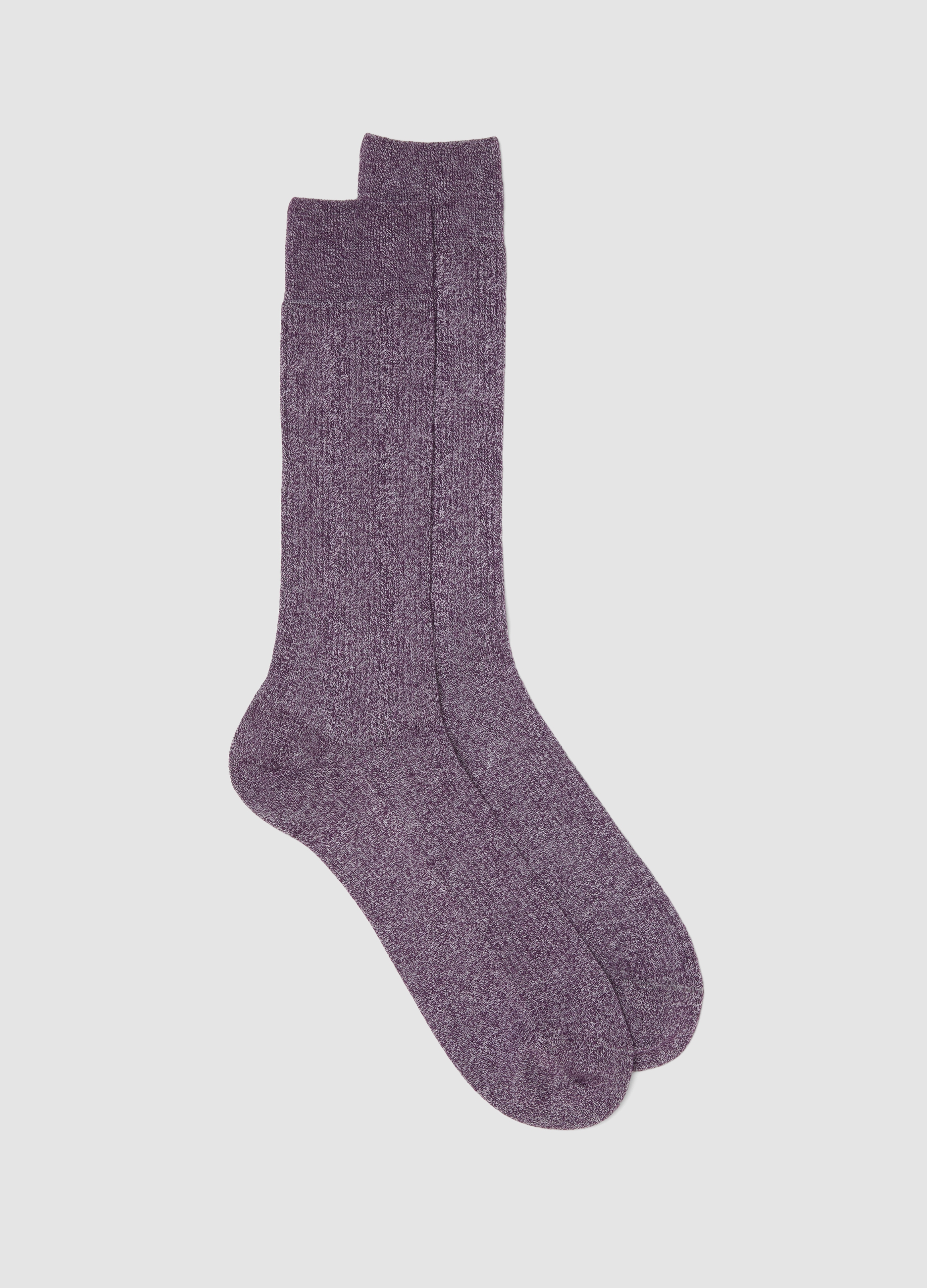 PIOMBO, Calcetines Largos Morados En Mezcla Elástica De Algodón Y Lino, Hombre, Morado, Talla: 38/42