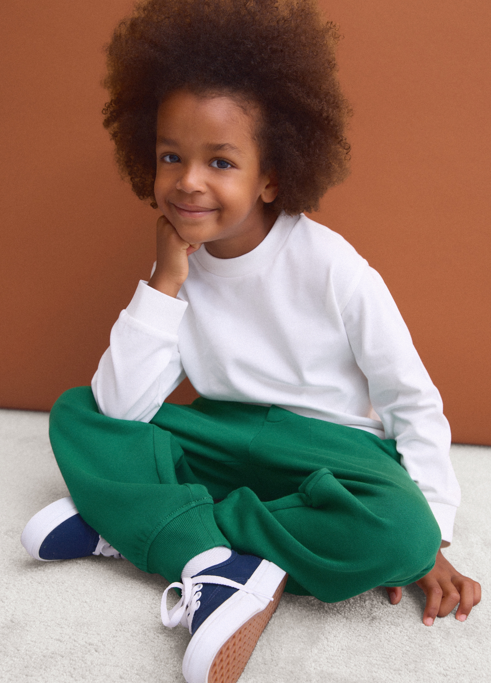 PIOMBO KIDS, T-shirt Bianca In Puro Cotone Girocollo A Maniche Lunghe Per Bambino, Bianco, Taglia: 6