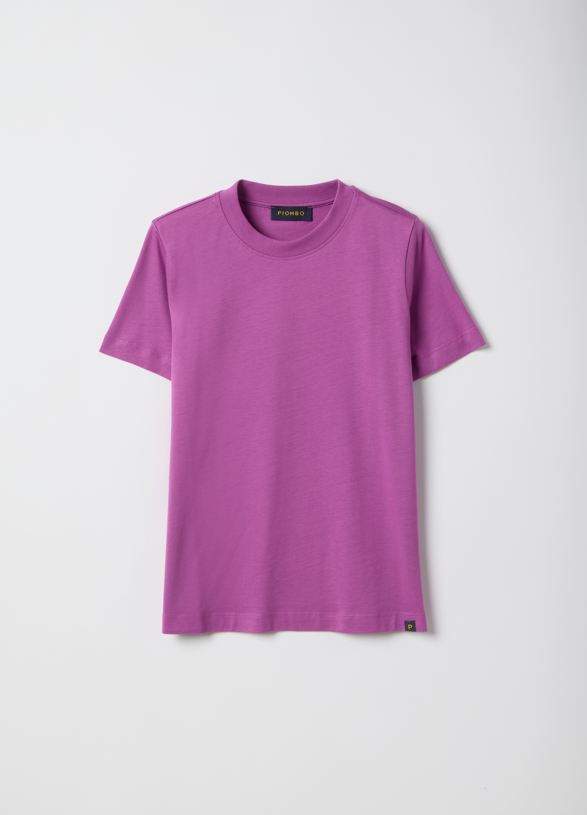 PIOMBO, Camiseta Violeta De Algodón Con Cuello Redondo, Ajuste Regular, Mujer, Púrpura Real, Talla: 40