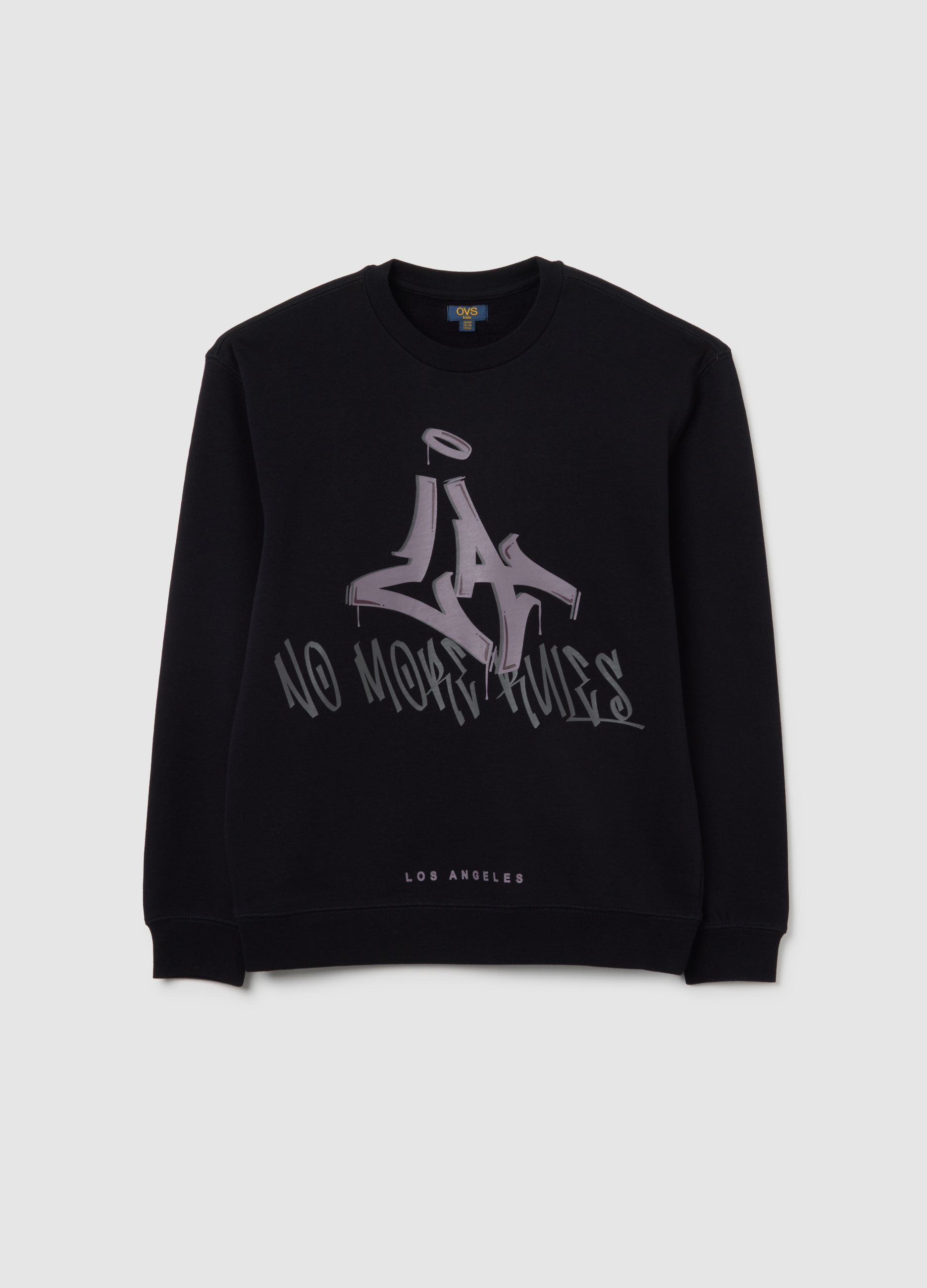 OVS KIDS, Sudadera Negra Oversize De Algodón Puro Para Chico, Niño, Gunmetal, Talla: 10-11