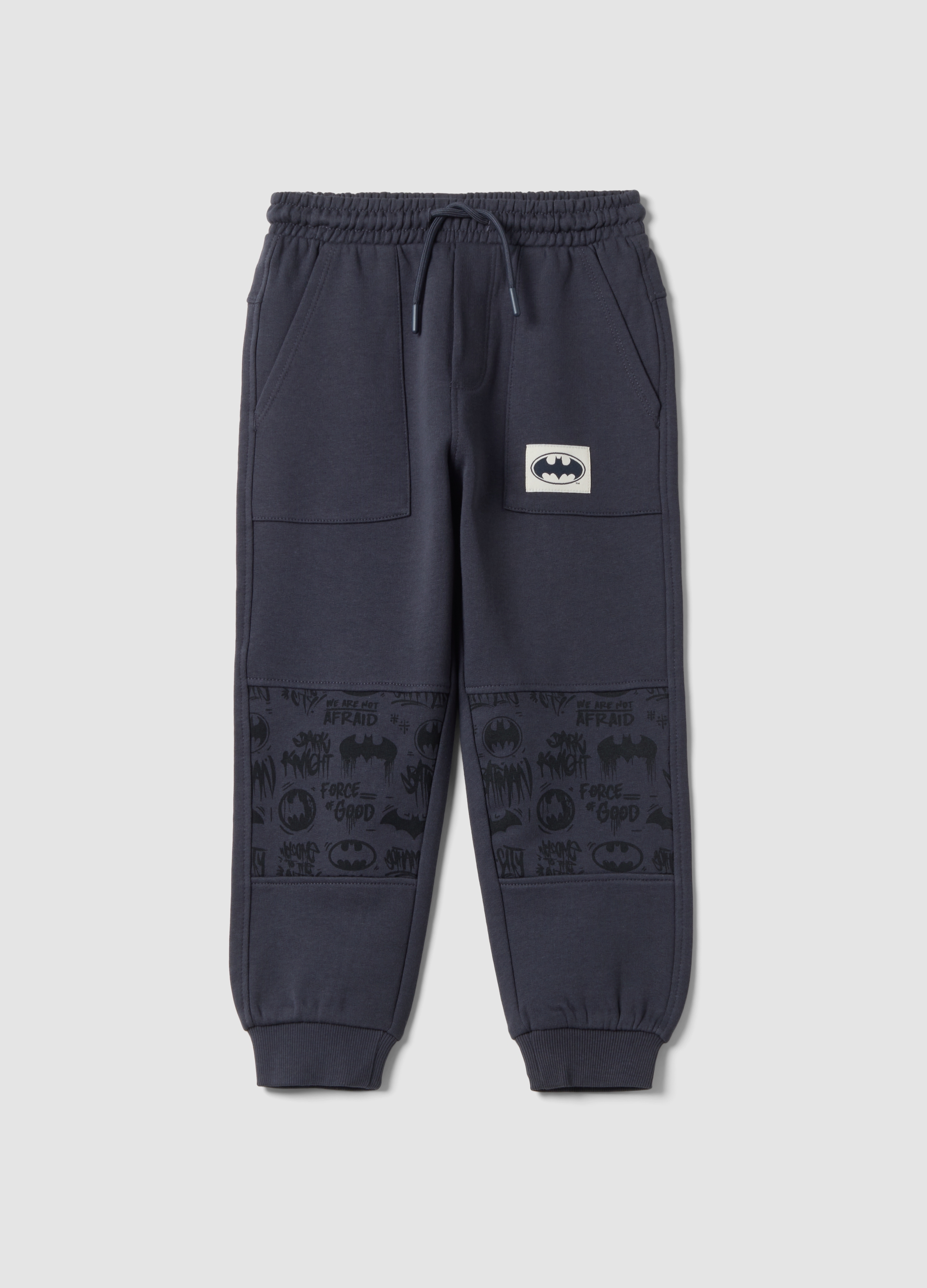 WARNER BROS, Pantaloni Jogger Grigi In Puro Cotone Con Stampa Batman, Bambino, Grigio, Taglia: 3-4