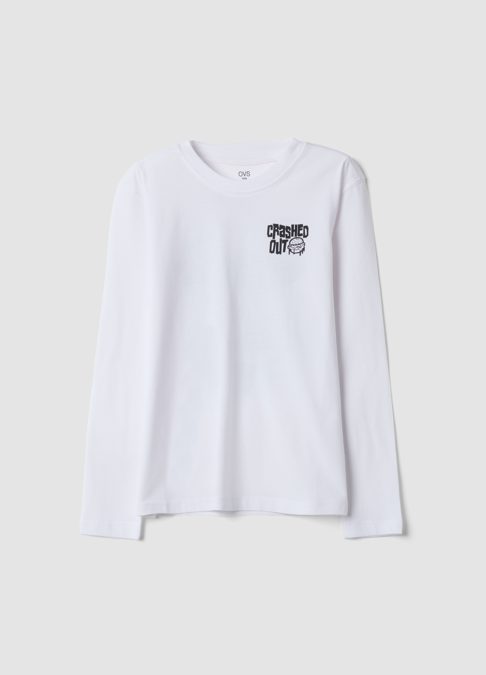 OVS KIDS, T-shirt Bianca In Puro Cotone Organico Relaxed Fit Con Stampa, Bambino, Bianco, Taglia: 10-11