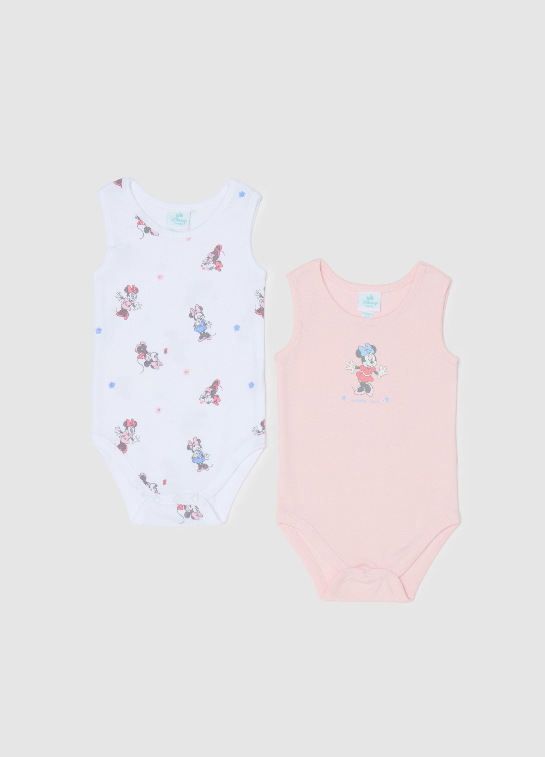 OVS, Bipack Body Smanicati Con Stampa Minnie, Neonata, Multicolor, Taglia: 1-3