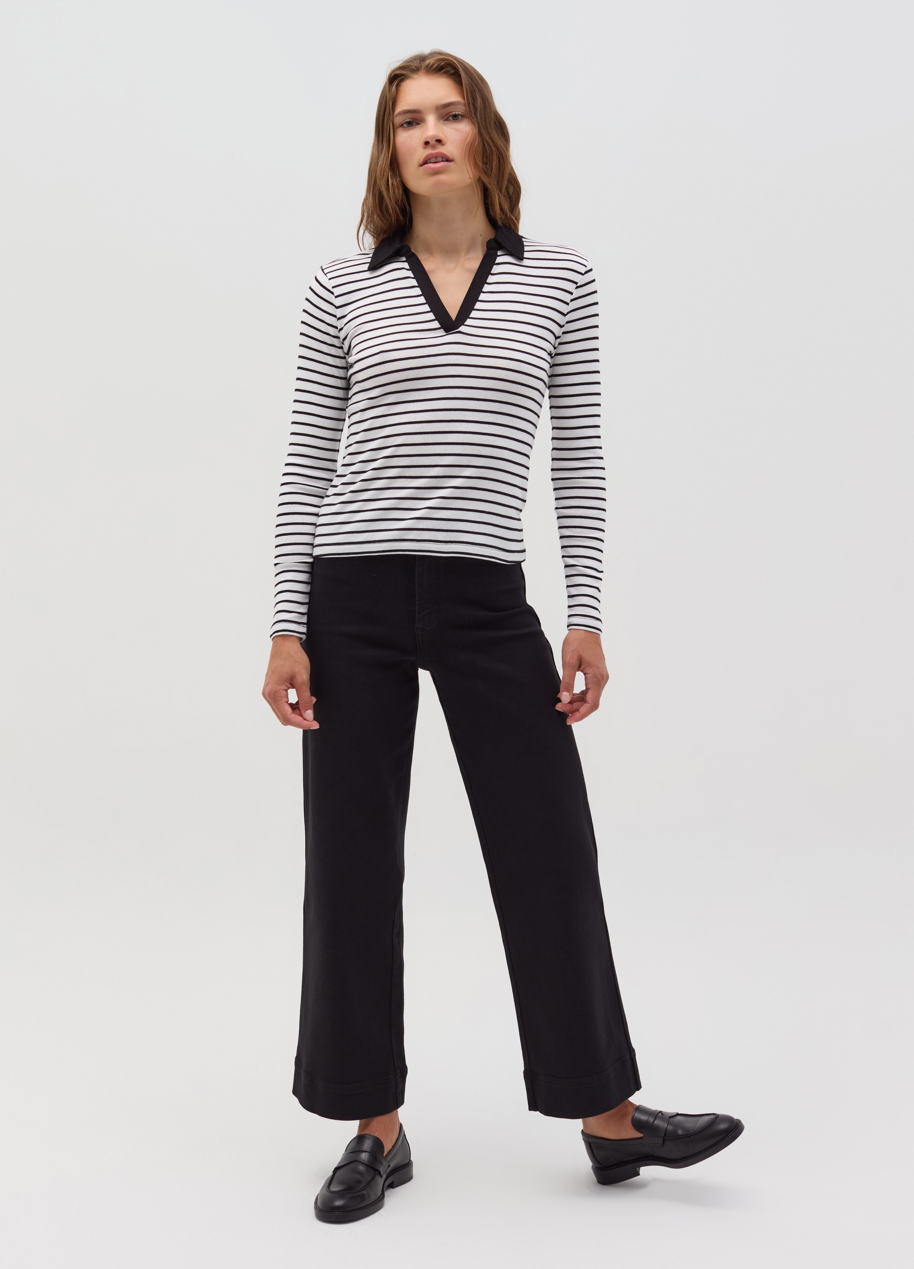 OVS, T-shirt A Maniche Lunghe Con Scollo A Polo, Donna, Multicolor, Taglia: L