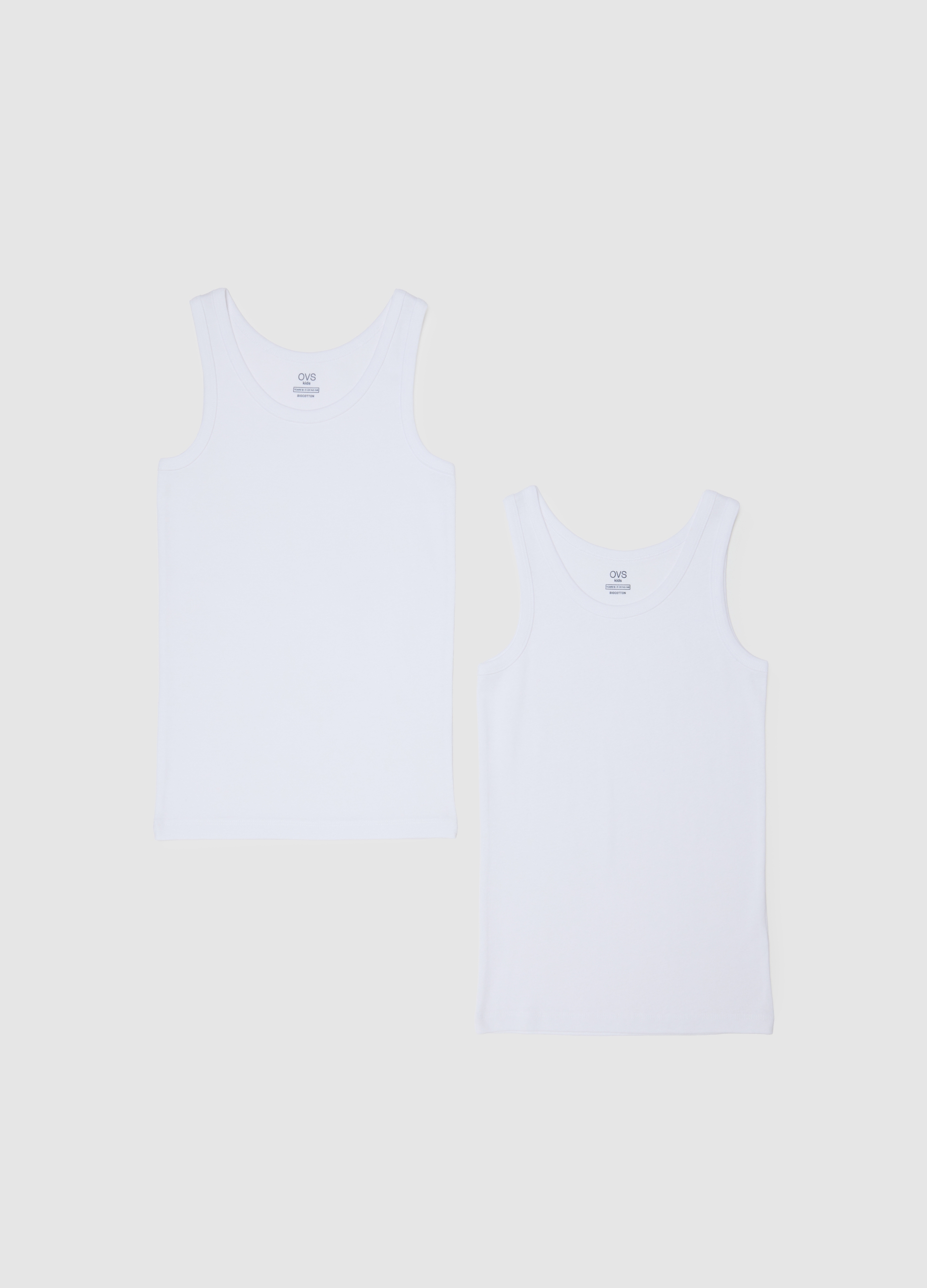 Camiseta Sin Mangas Para Chicos En Algodón Blanco Ajuste Regular, Niño, Blanco óptico, Talla: 14-15