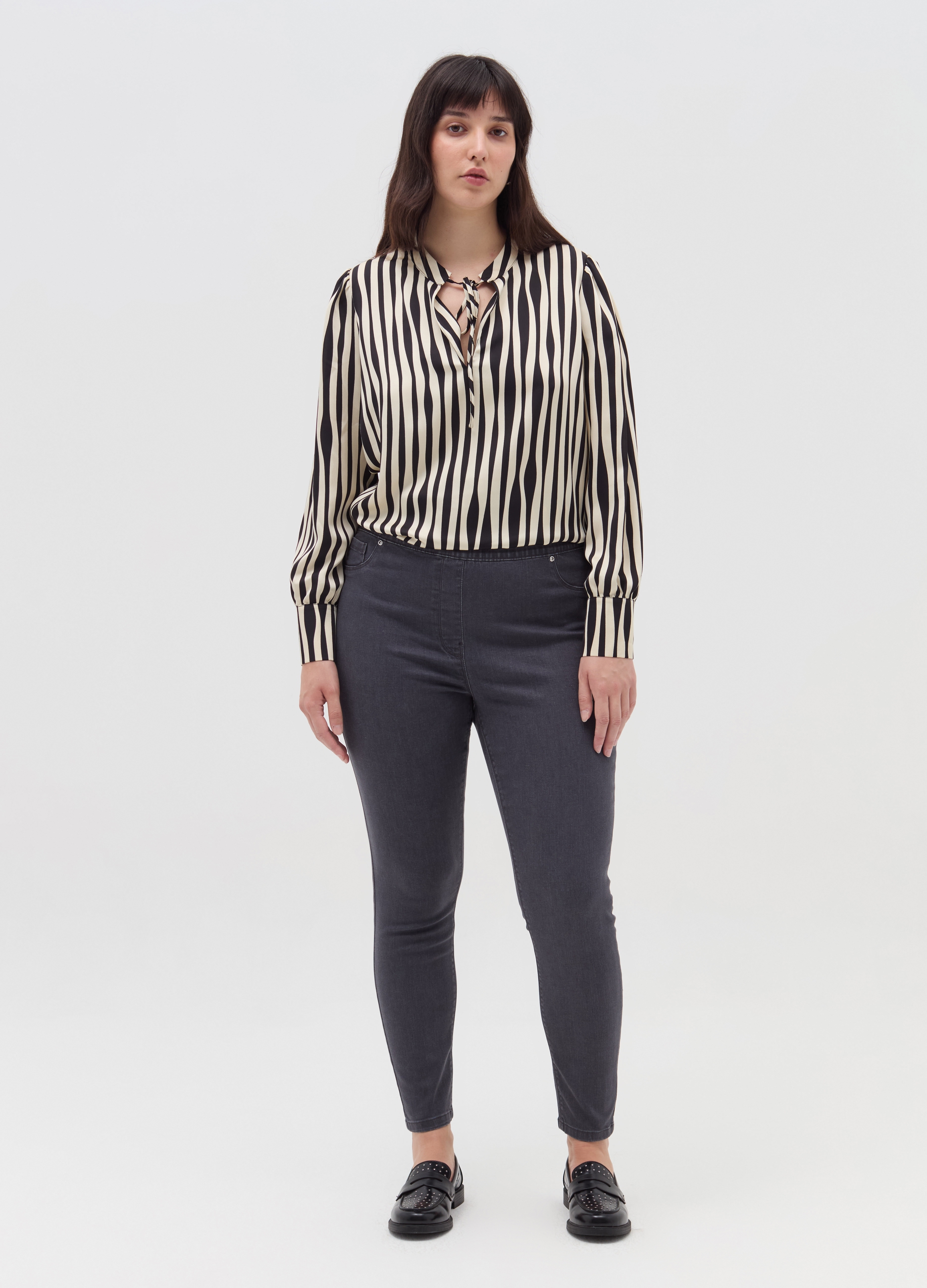 Jeggings Curvy Elástico, Mujer, Gris oscuro, Talla: 51