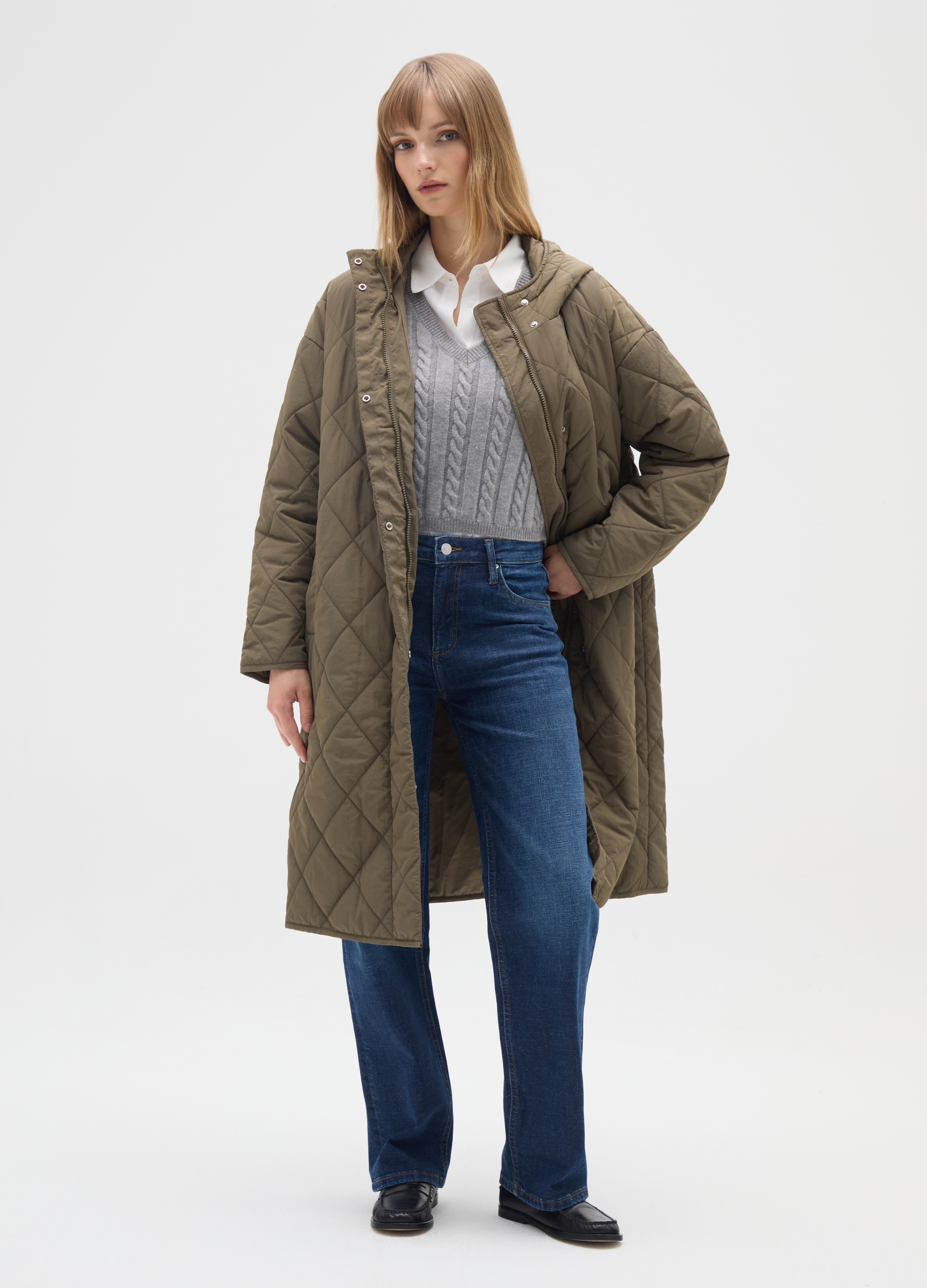 OVS, Chaqueta Verde Acolchada, Mujer, Gris, Talla: L