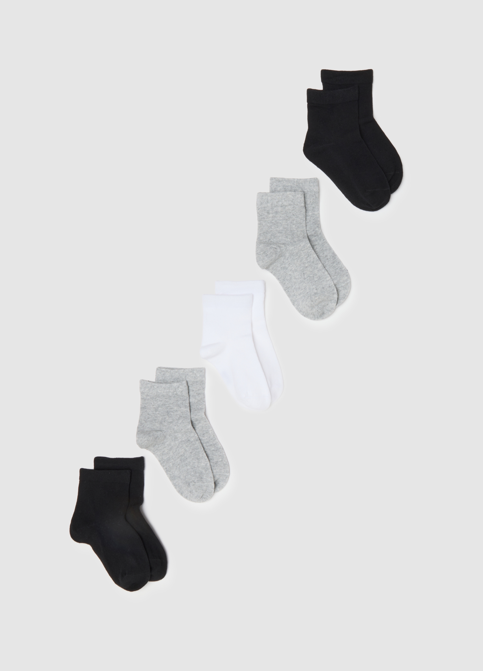 OVS KIDS, Multipack De Calcetines Multicolor De Mezcla De Algodón Para Niños, Niño, Negro/Blanco/Gris, Talla: 40/42
