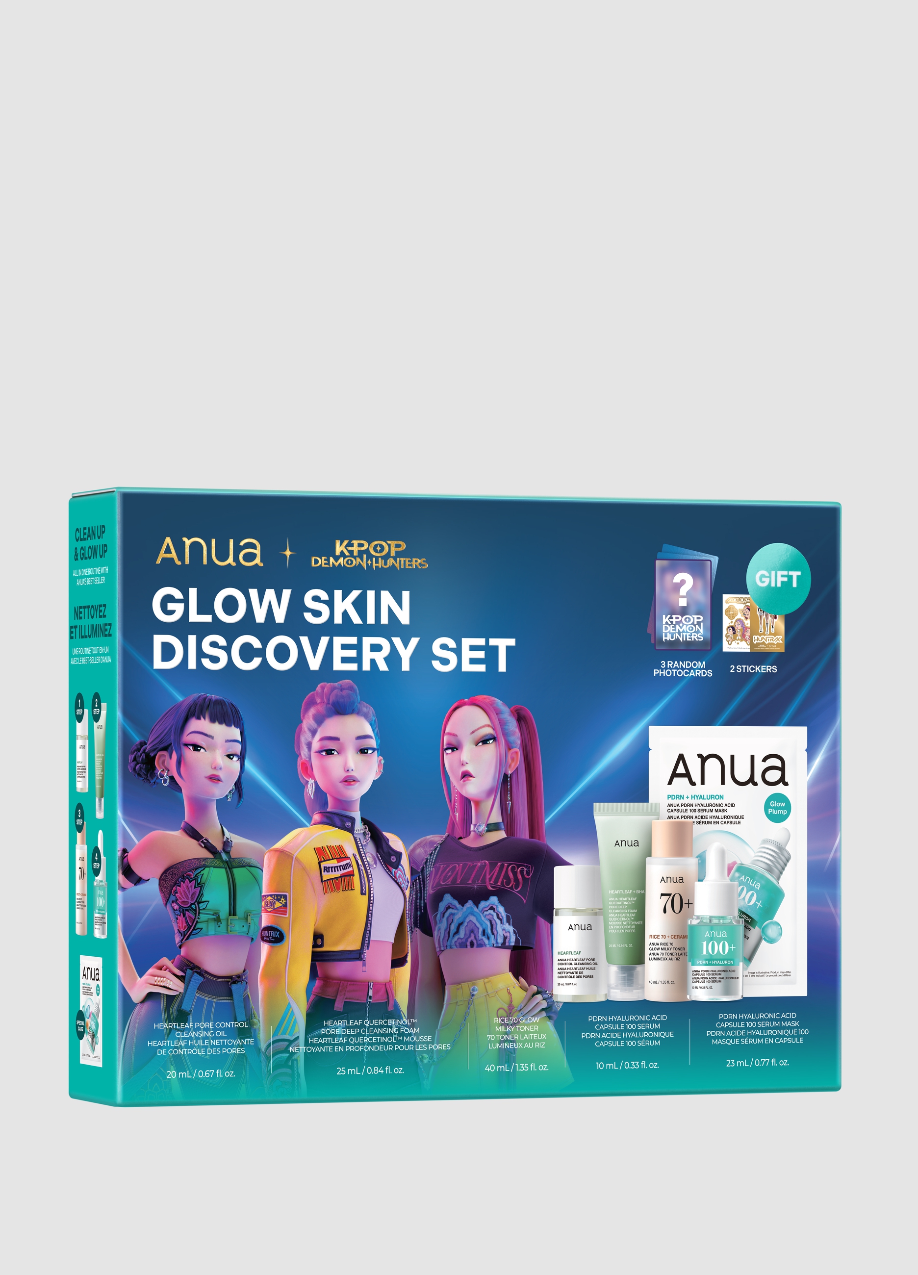 ANUA, Glow Skin Discovery Set - Anua Kpop Demon Hunters, Donna, Multicolor, Taglia: FASUL
