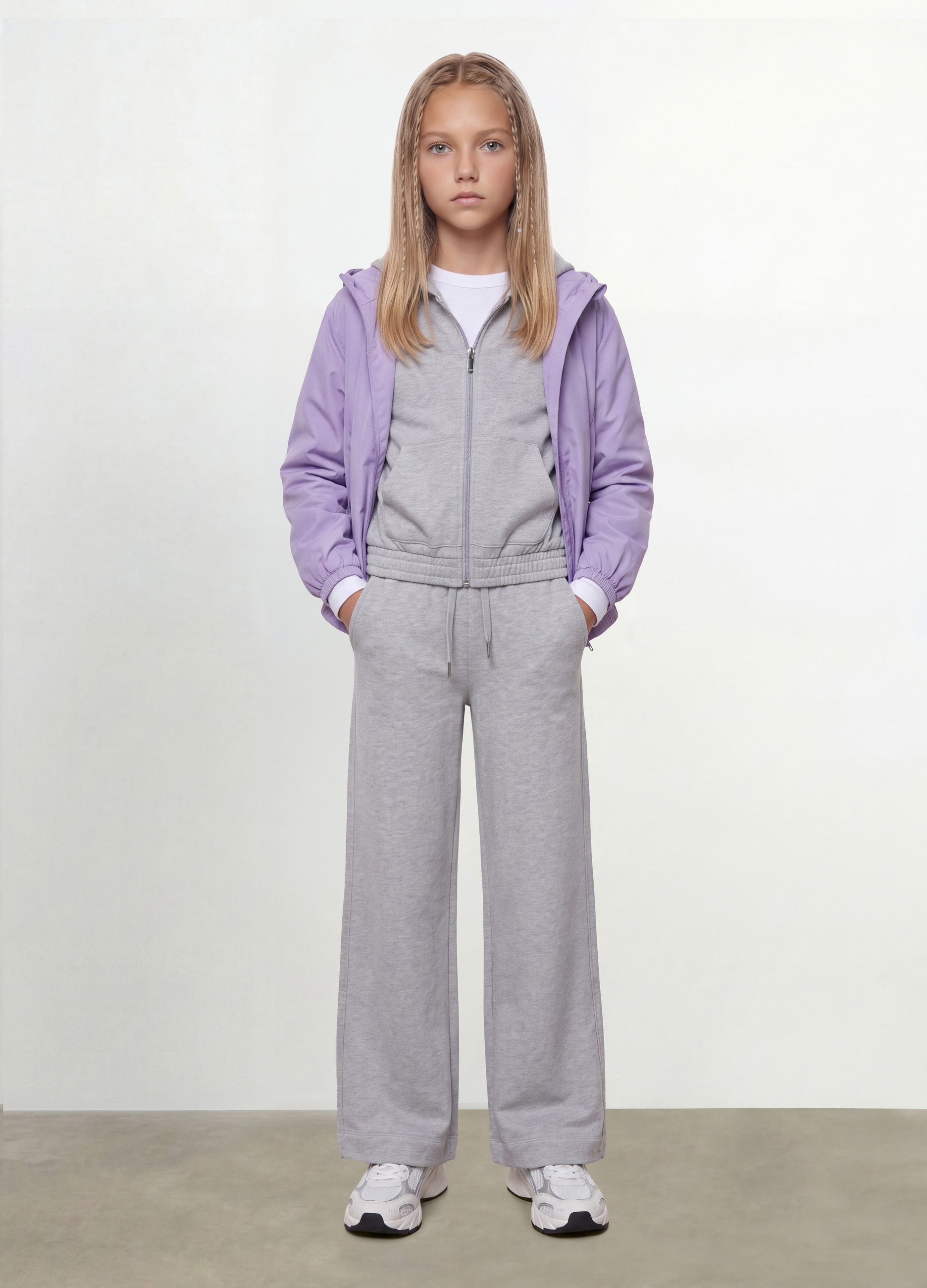 OVS KIDS, Giacca Antipioggia Viola Con Cappuccio E Zip Per Ragazza, Bambina, Viola, Taglia: 13-14