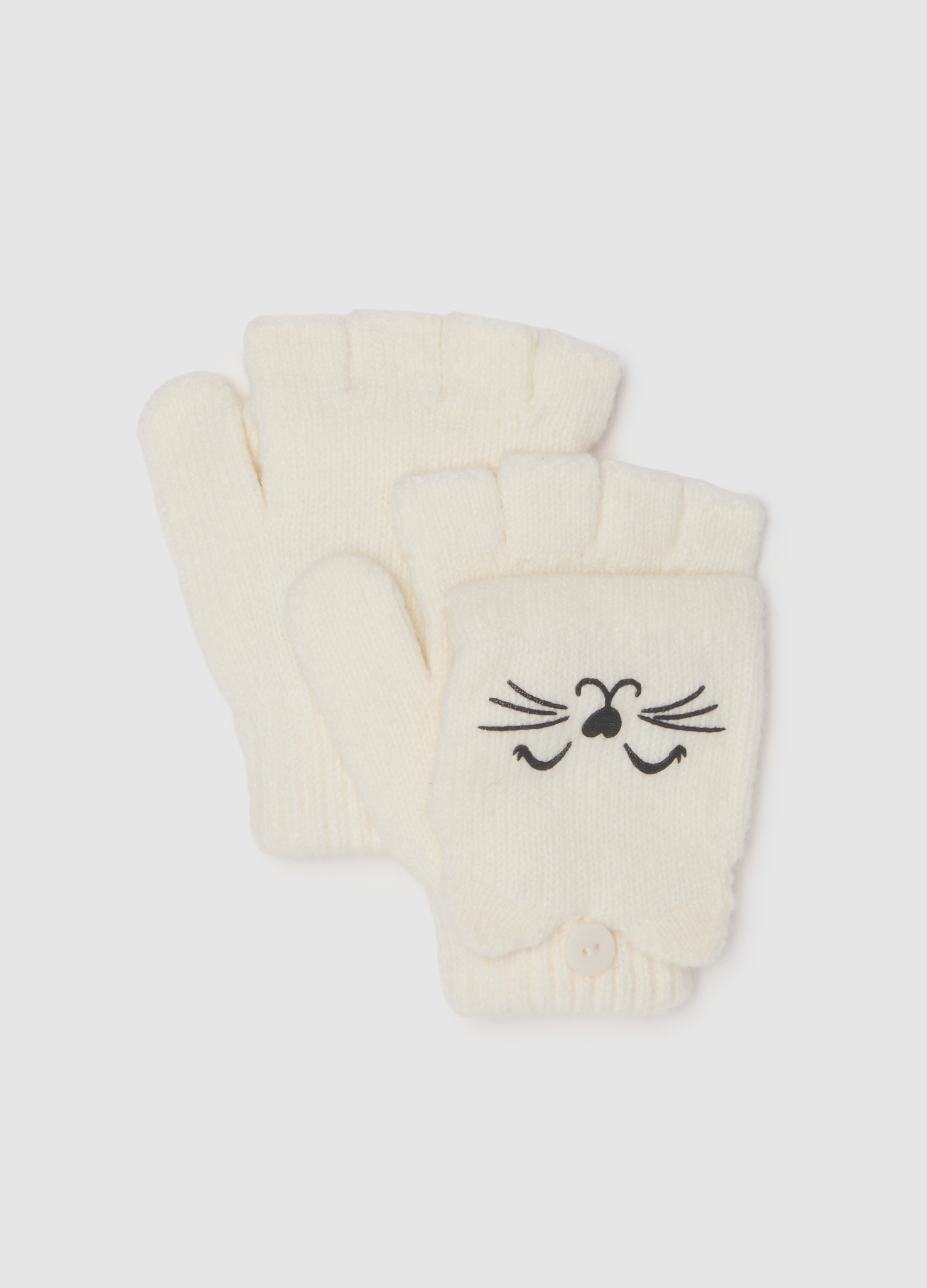 OVS KIDS, Guanti Da Ragazza Beige Con Ricami, Bambina, Beige, Taglia: M